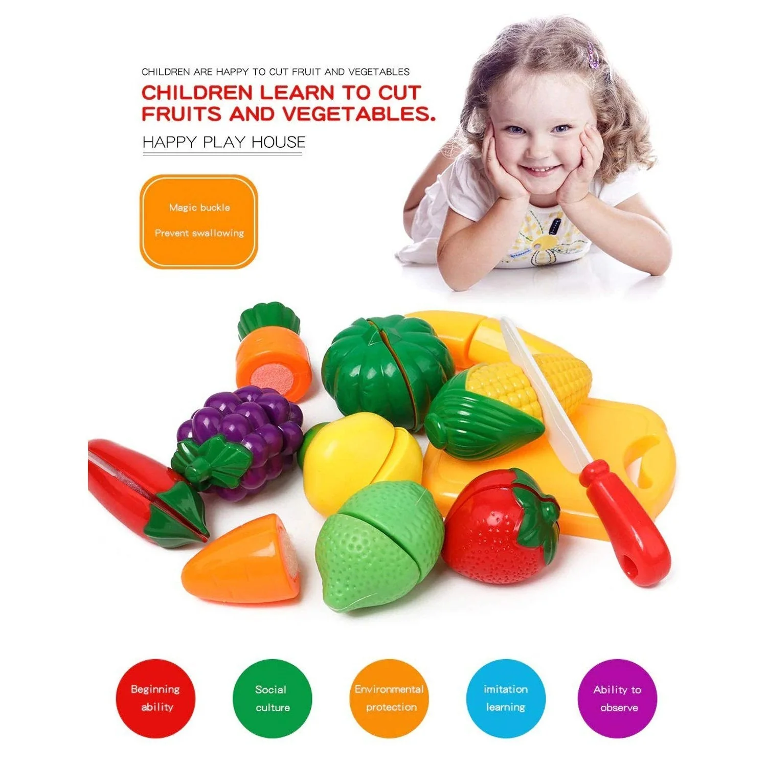 Plastic Fruits N Veggies Exclusive Collection of Realistic Sliceable Fruits - Image 4