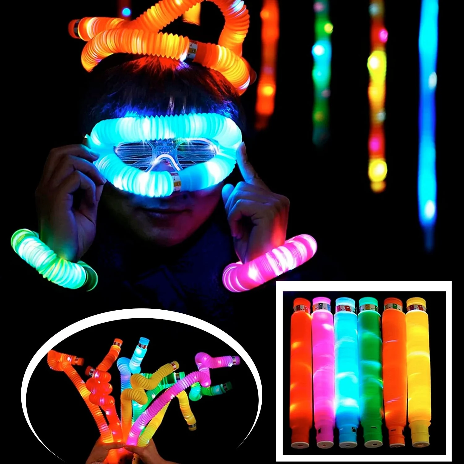 Colourful Tubes Sensory Toys Stretch Fidget Tube Toys Pull Tubes Fidget Toys - Image 3