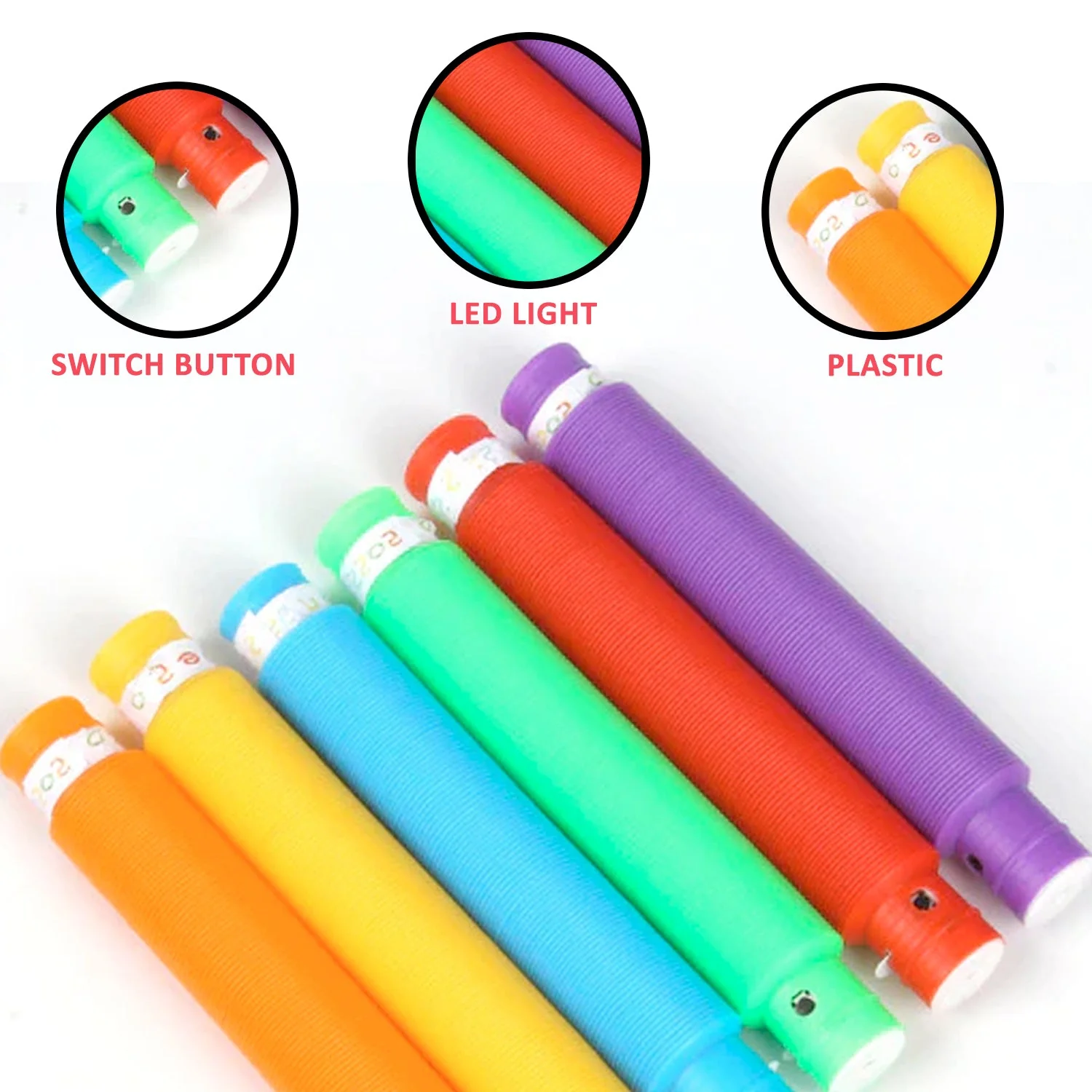 Colourful Tubes Sensory Toys Stretch Fidget Tube Toys Pull Tubes Fidget Toys - Image 4