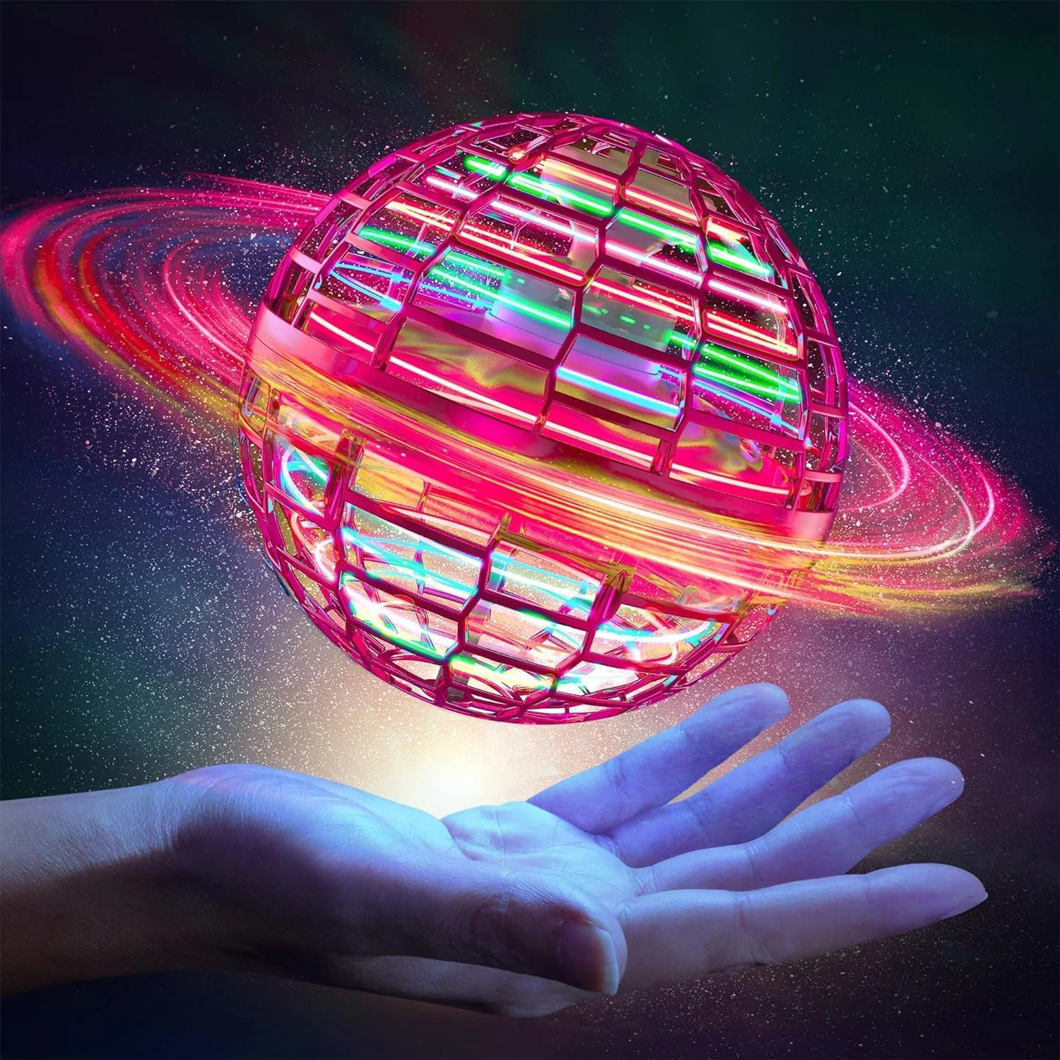 Flying Ball Toys, USB Rechargeable Built-in RGB Lights 360°Rotating Magic Controller - Image 8