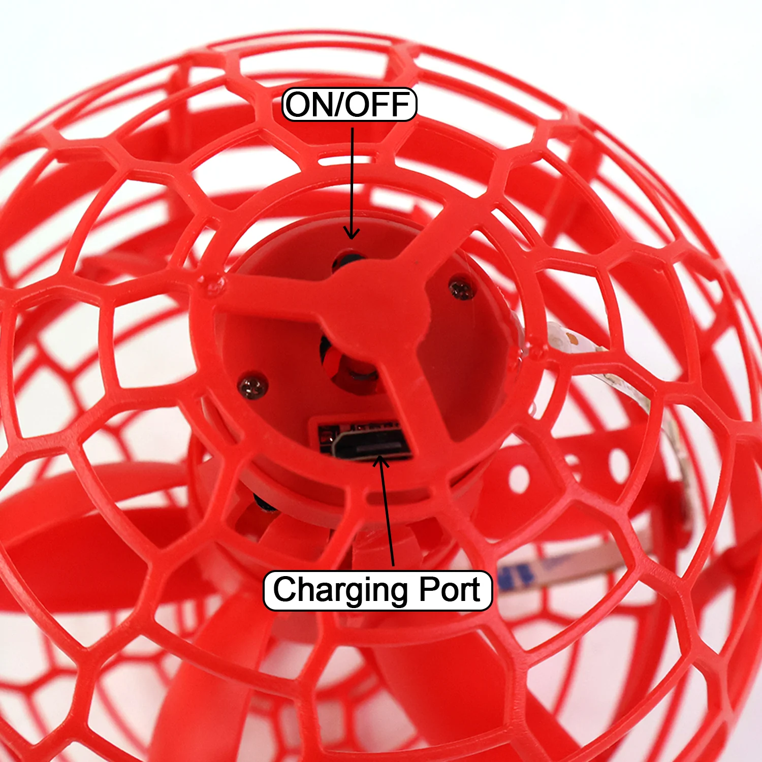 Flying Ball Toys, USB Rechargeable Built-in RGB Lights 360°Rotating Magic Controller - Image 9