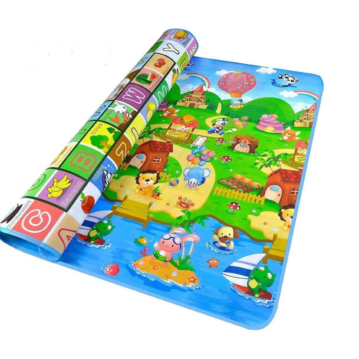 Waterproof Double Side Baby Play Floor Mat for Kids Home With Bag (Size 120 x 180cm) - Image 4