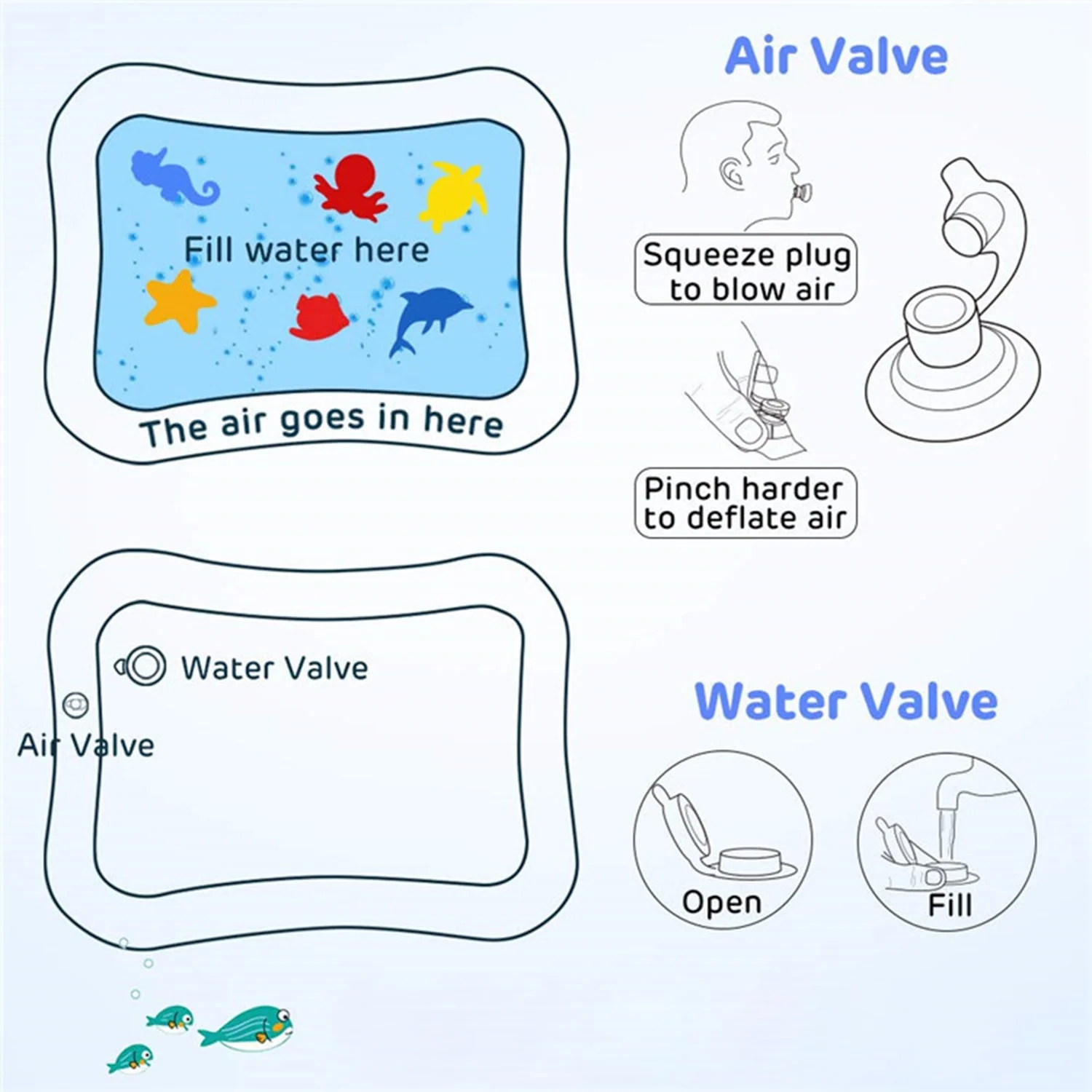 Mat, Baby Water Mat Inflatable Baby Play Mat Activity Center for Infant Baby Toys - Image 6