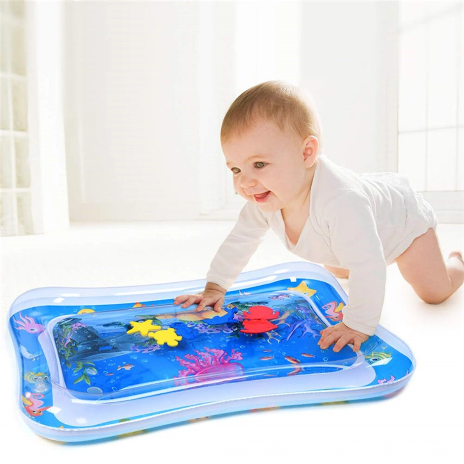 Mat, Baby Water Mat Inflatable Baby Play Mat Activity Center for Infant Baby Toys - Image 7