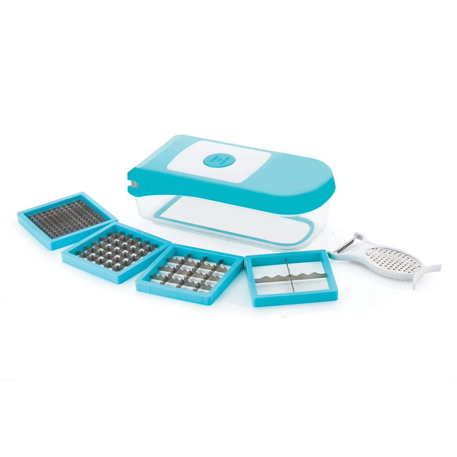 Ganesh 7 in 1 Plastic Vegetable Dicer, Blue - Image 10