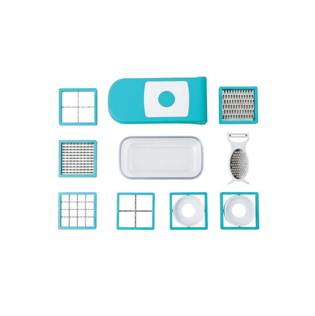 Ganesh 7 in 1 Plastic Vegetable Dicer, Blue - Image 5