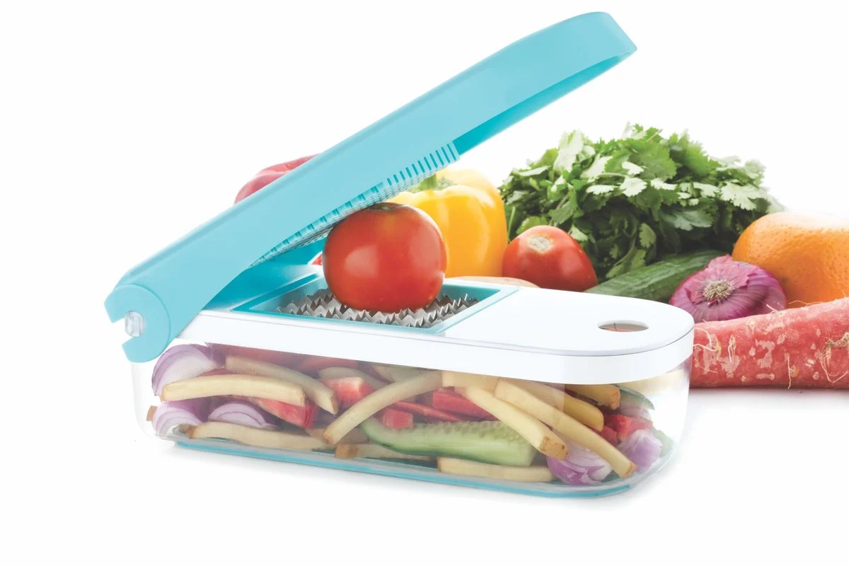Ganesh 7 in 1 Plastic Vegetable Dicer, Blue - Image 9