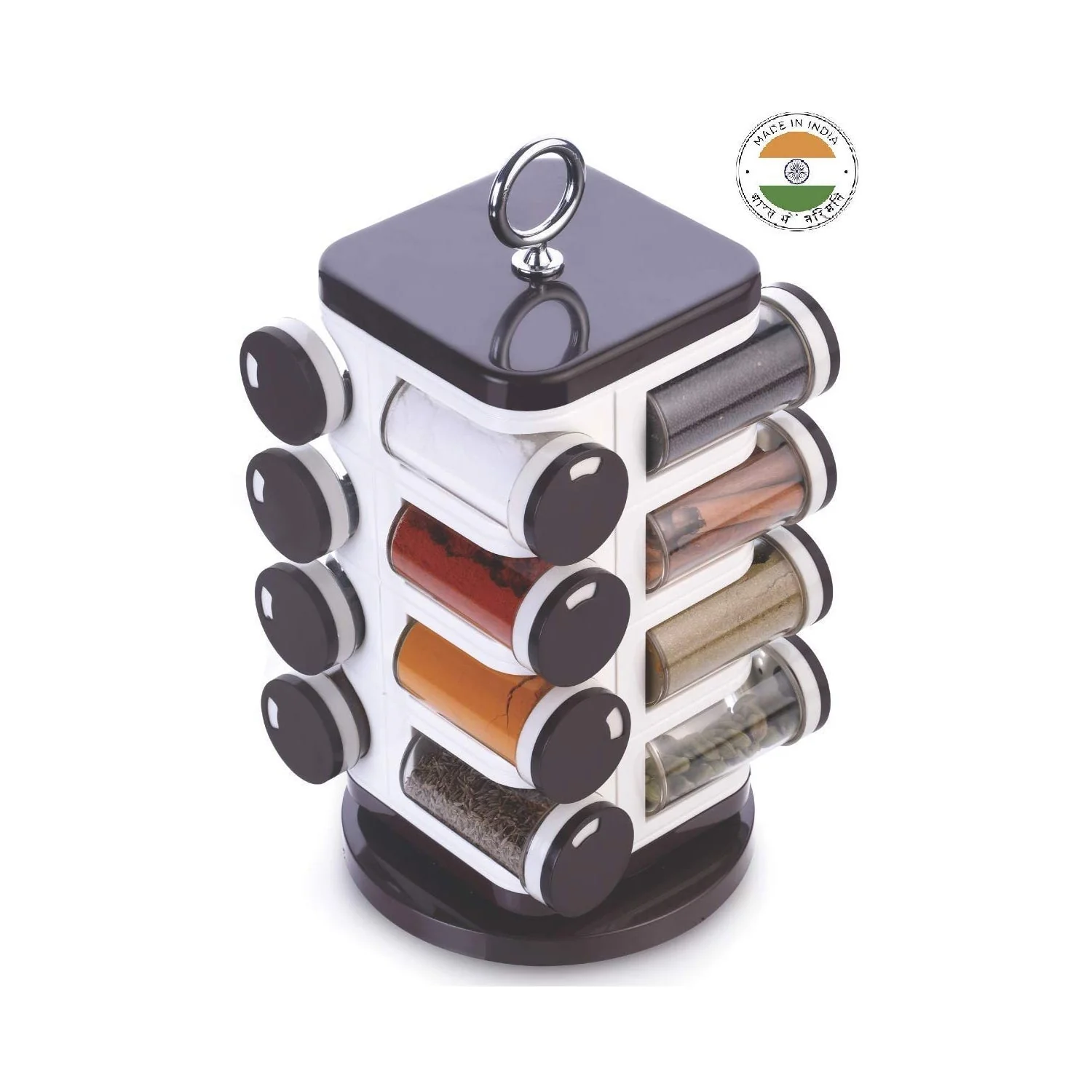 Ganesh Multipurpose Revolving Spice Rack With 16 Pcs Dispenser each 100 ml Plastic - Image 3