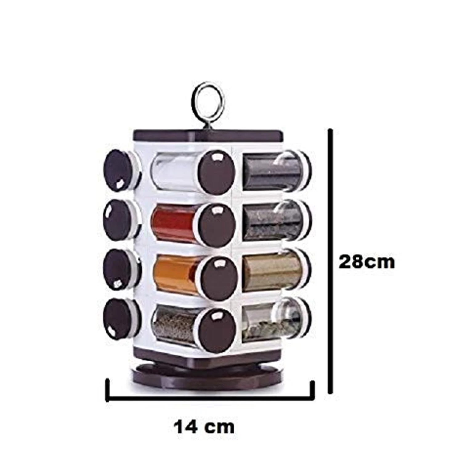 Ganesh Multipurpose Revolving Spice Rack With 16 Pcs Dispenser each 100 ml Plastic - Image 5