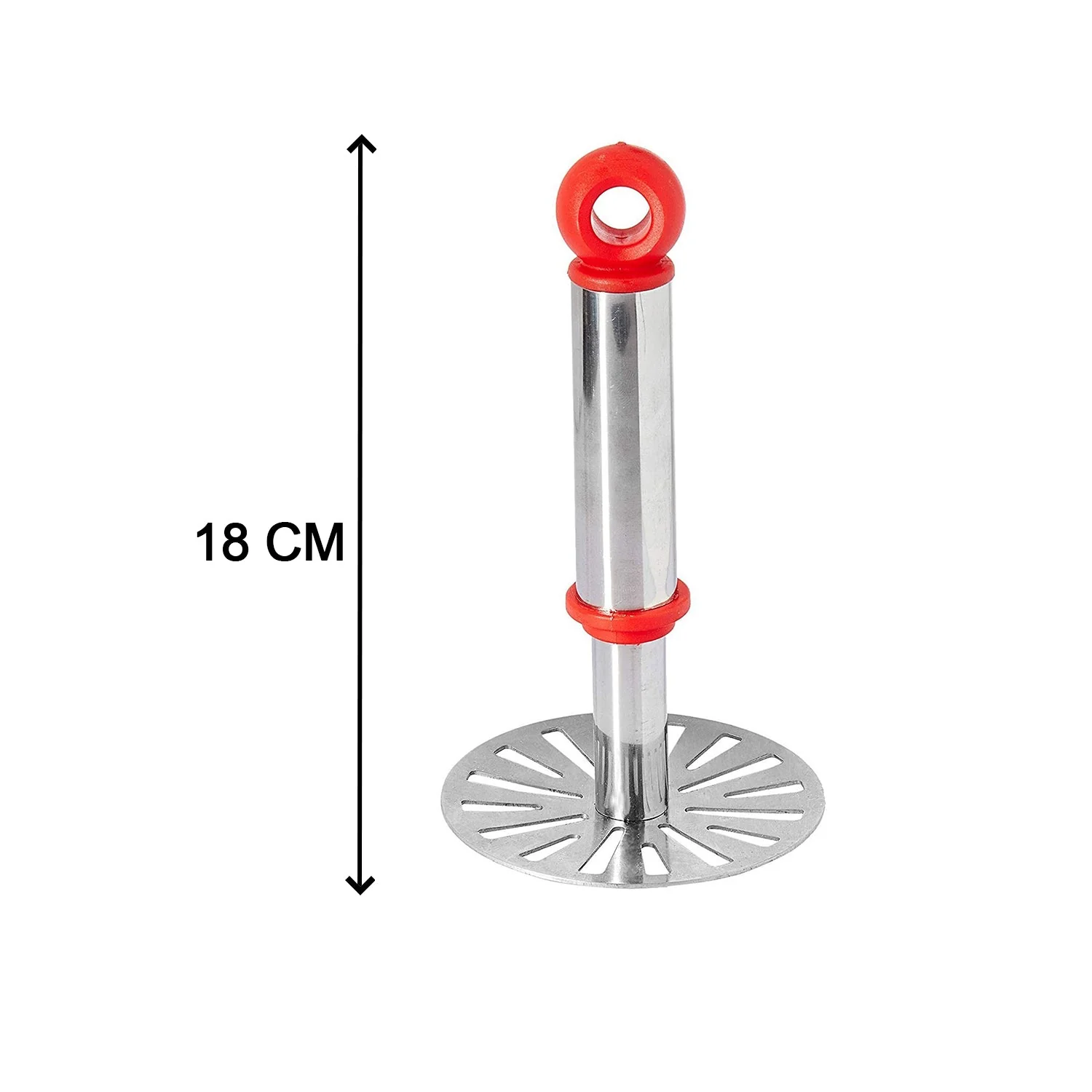 Ganesh Potato / Pav Bhaji Masher with Plastic Handle, Silver & Plastic - Image 5