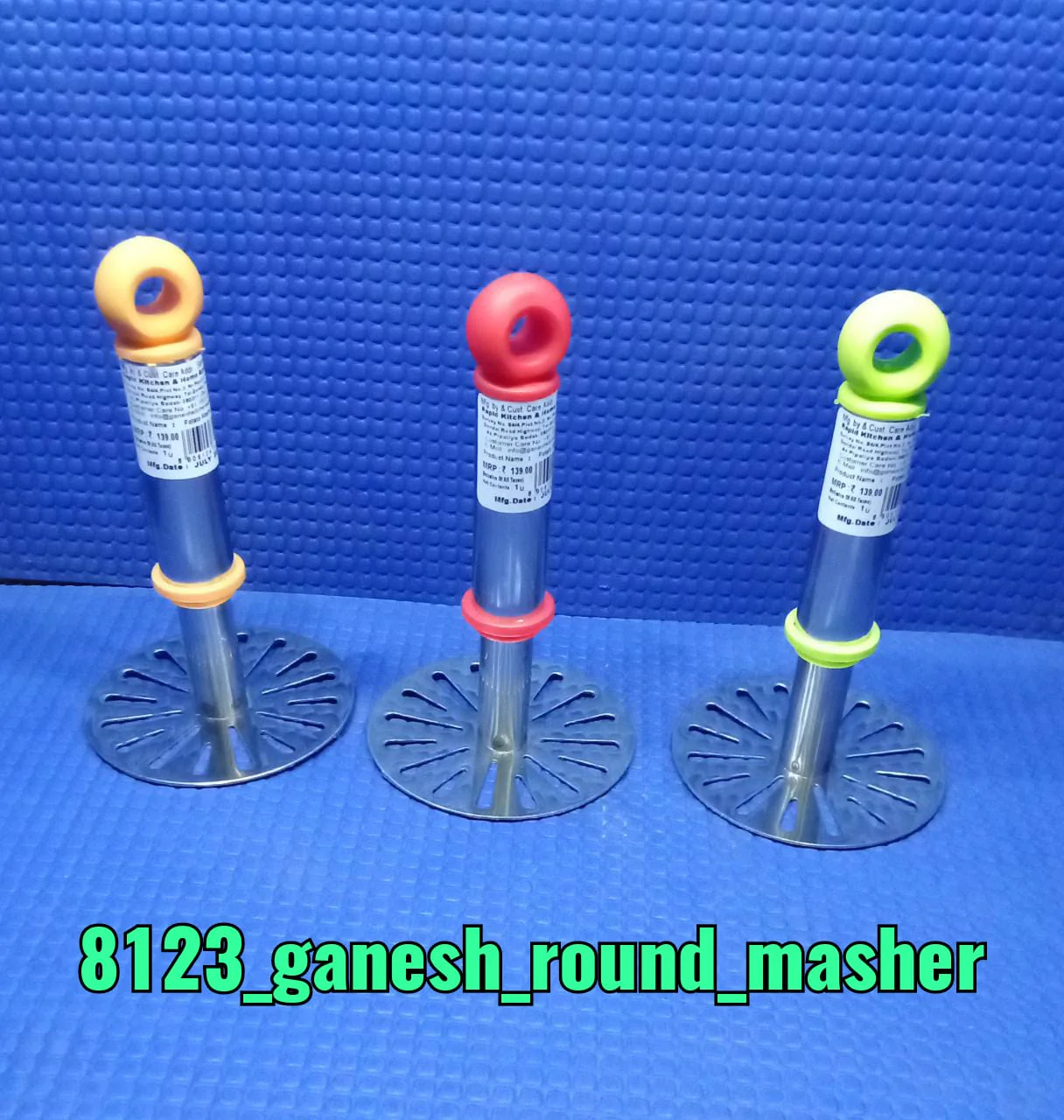 Ganesh Potato / Pav Bhaji Masher with Plastic Handle, Silver & Plastic - Image 9