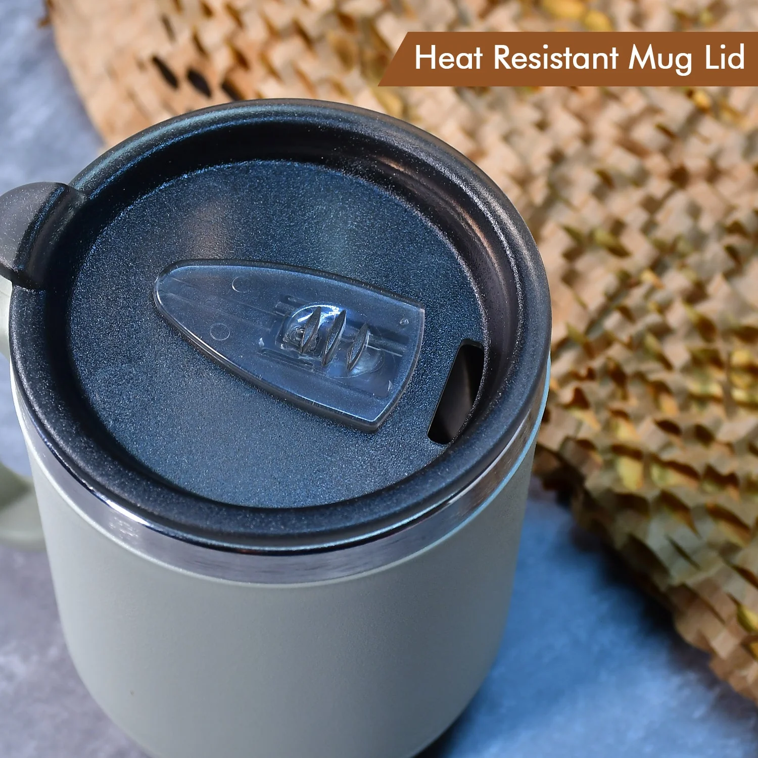 Ganesh Stainless Steel Coffee Mug with heat resistant mug lid. Approx 400Ml mug - Image 7