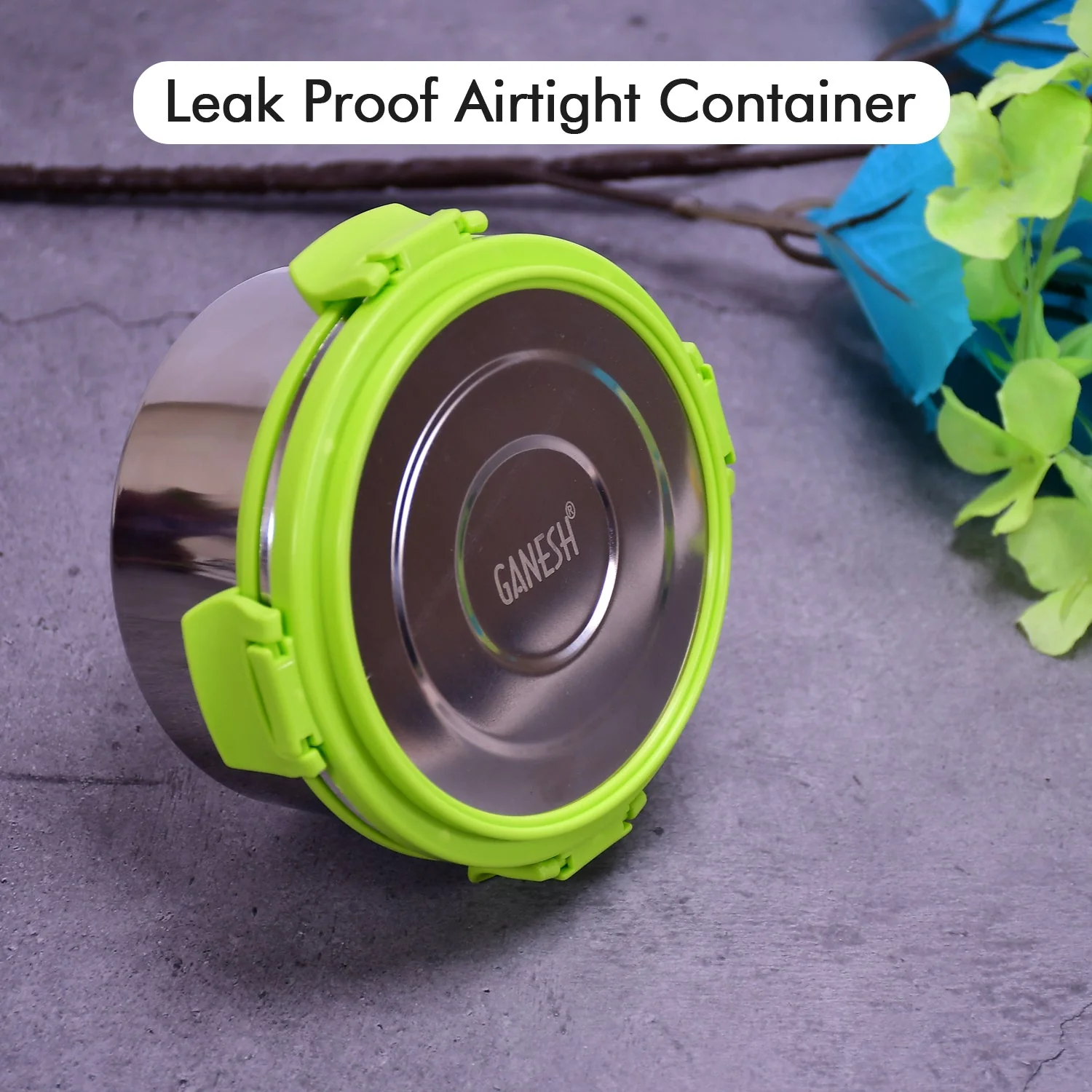 Ganesh Solo round 400 Stainless Steel Leak proof airtight Lunch Pack for Office use - Image 3