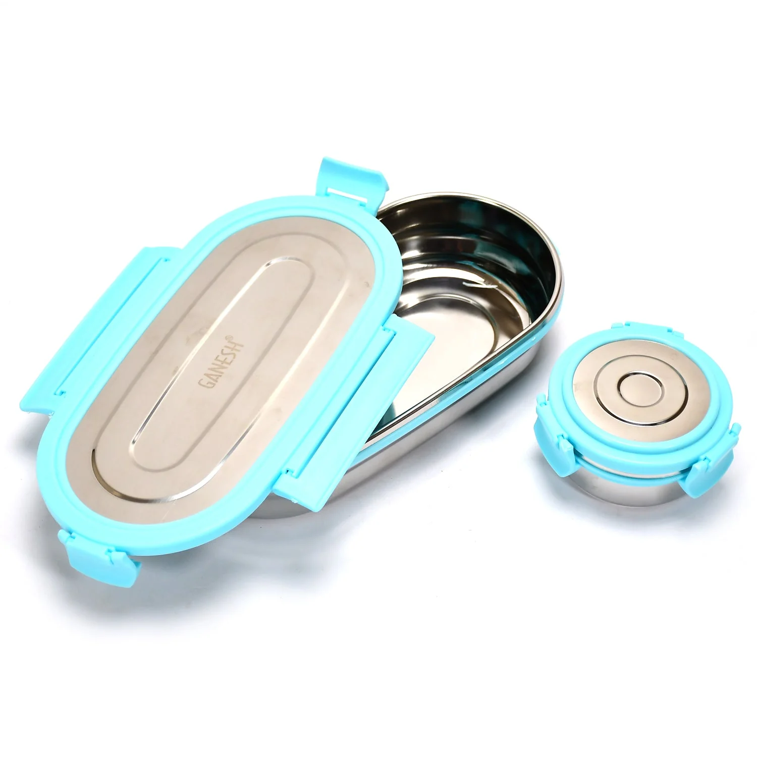 Ganesh Stainless Steel Lunch Box & Container Set of 2 - Image 4