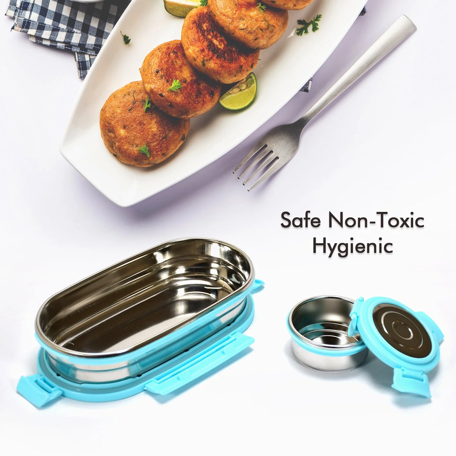 Ganesh Stainless Steel Lunch Box & Container Set of 2 - Image 5