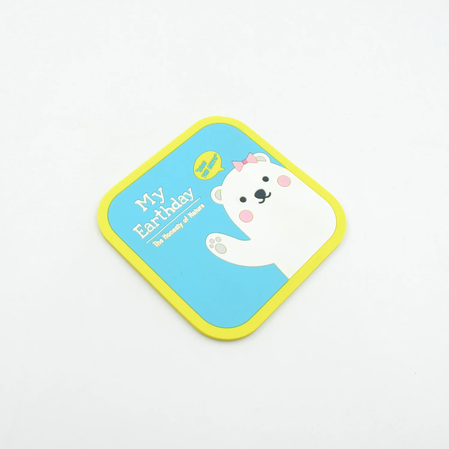 Non Slip Square Cartoon Silicone Coasters for Tea Coffee Cups Mugs  1 Pc - Image 5