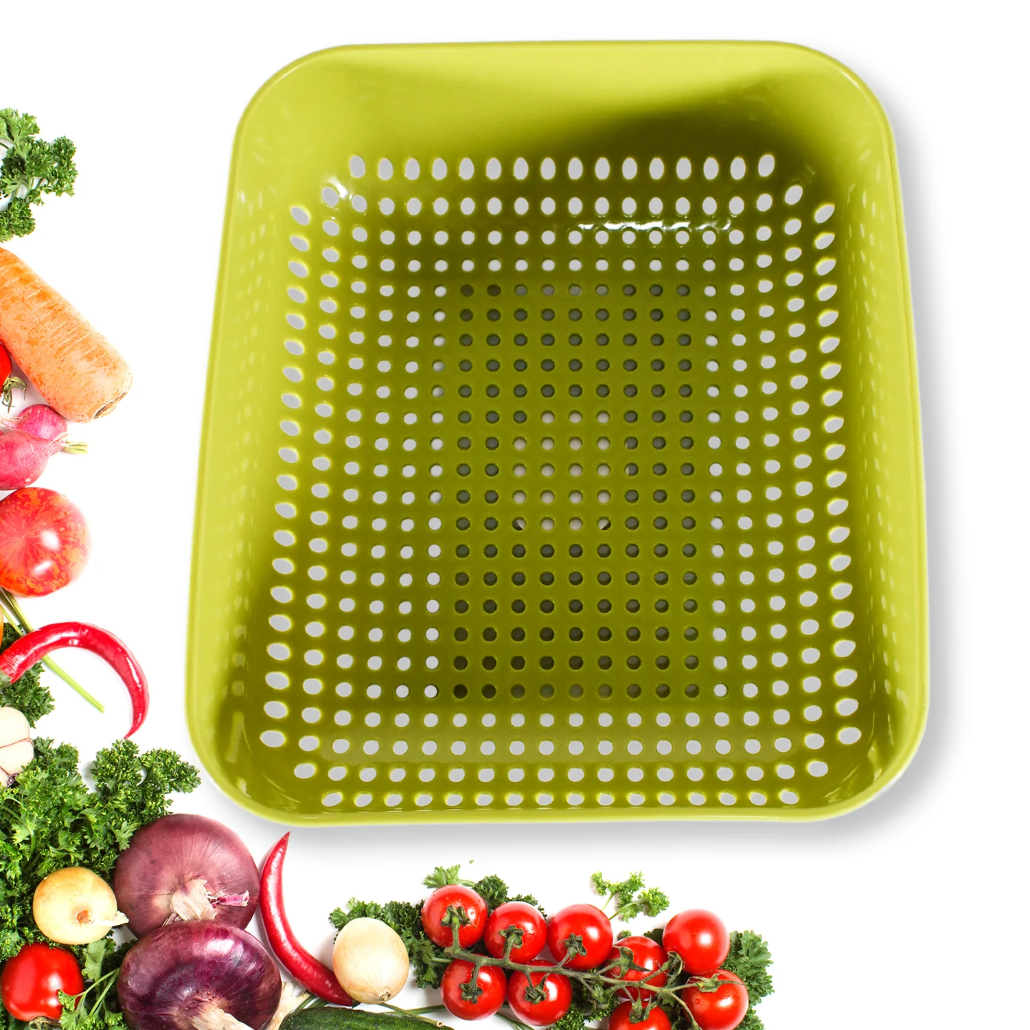 Multipurpose Small Plastic Kitchen Basket, Vegetables and Fruits Washing, (20x17 Cm) - Image 6