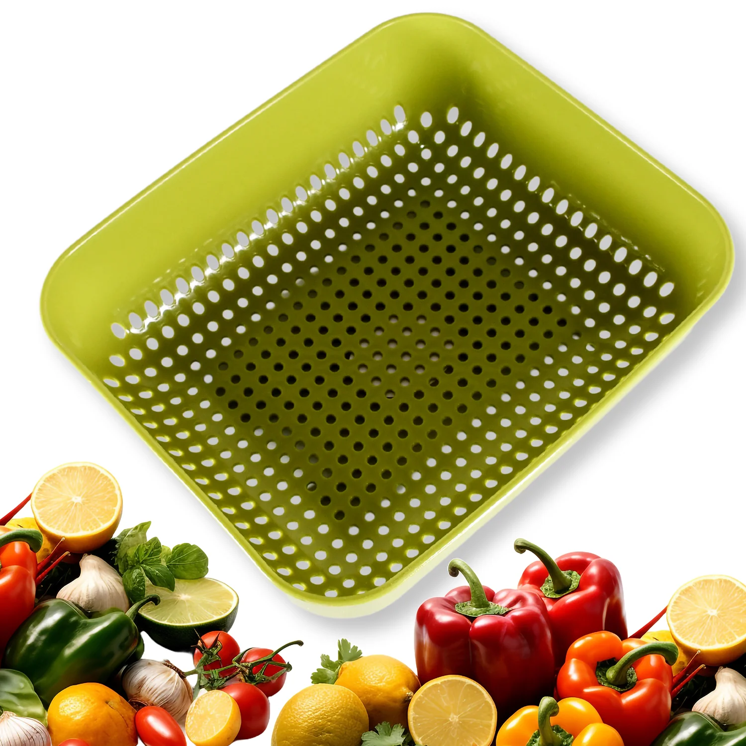 Multipurpose Small Plastic Kitchen Basket, Vegetables and Fruits Washing, (20x17 Cm) - Image 7