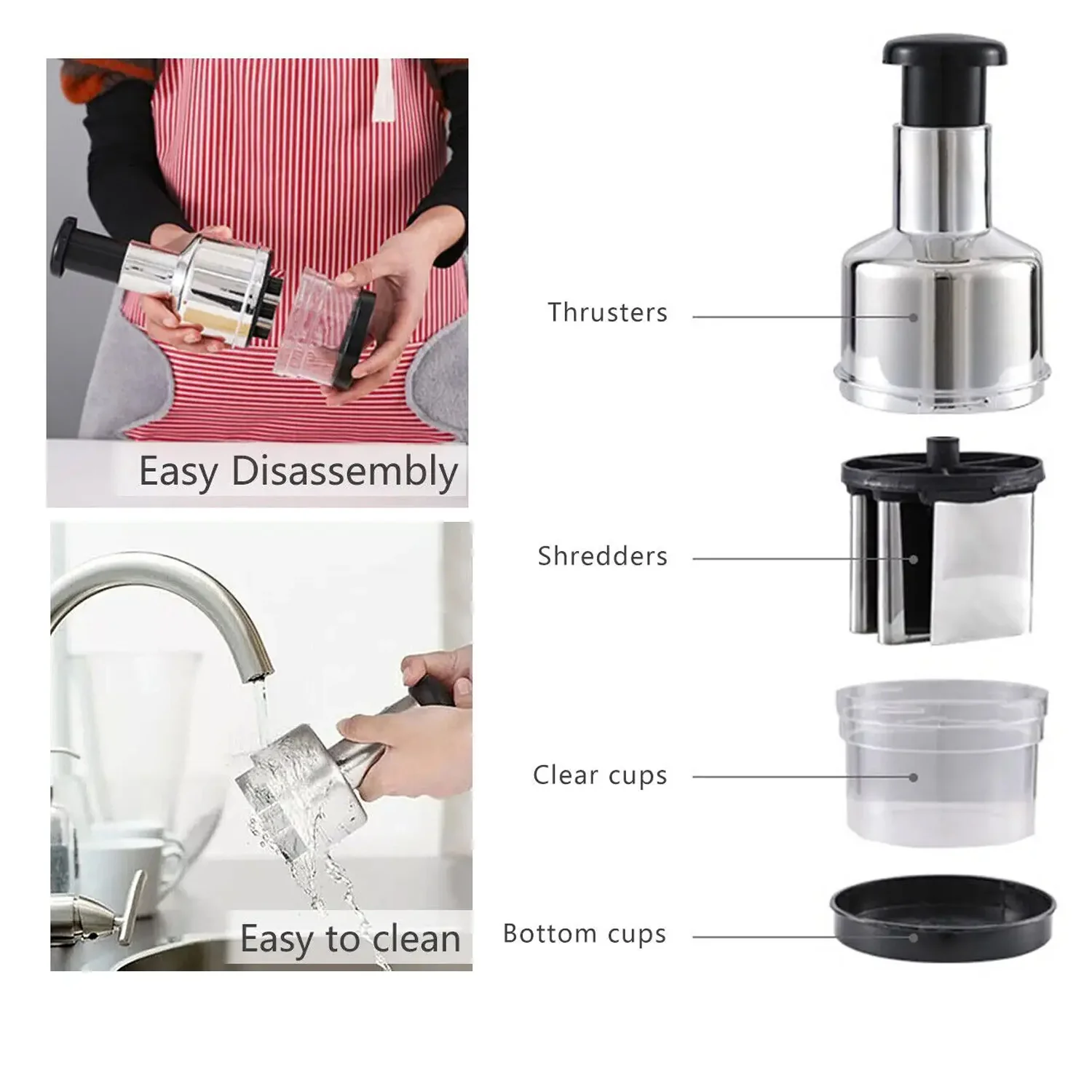 Stainless Steel Food Cutter & Chopper for Vegetables and Nuts - Image 4