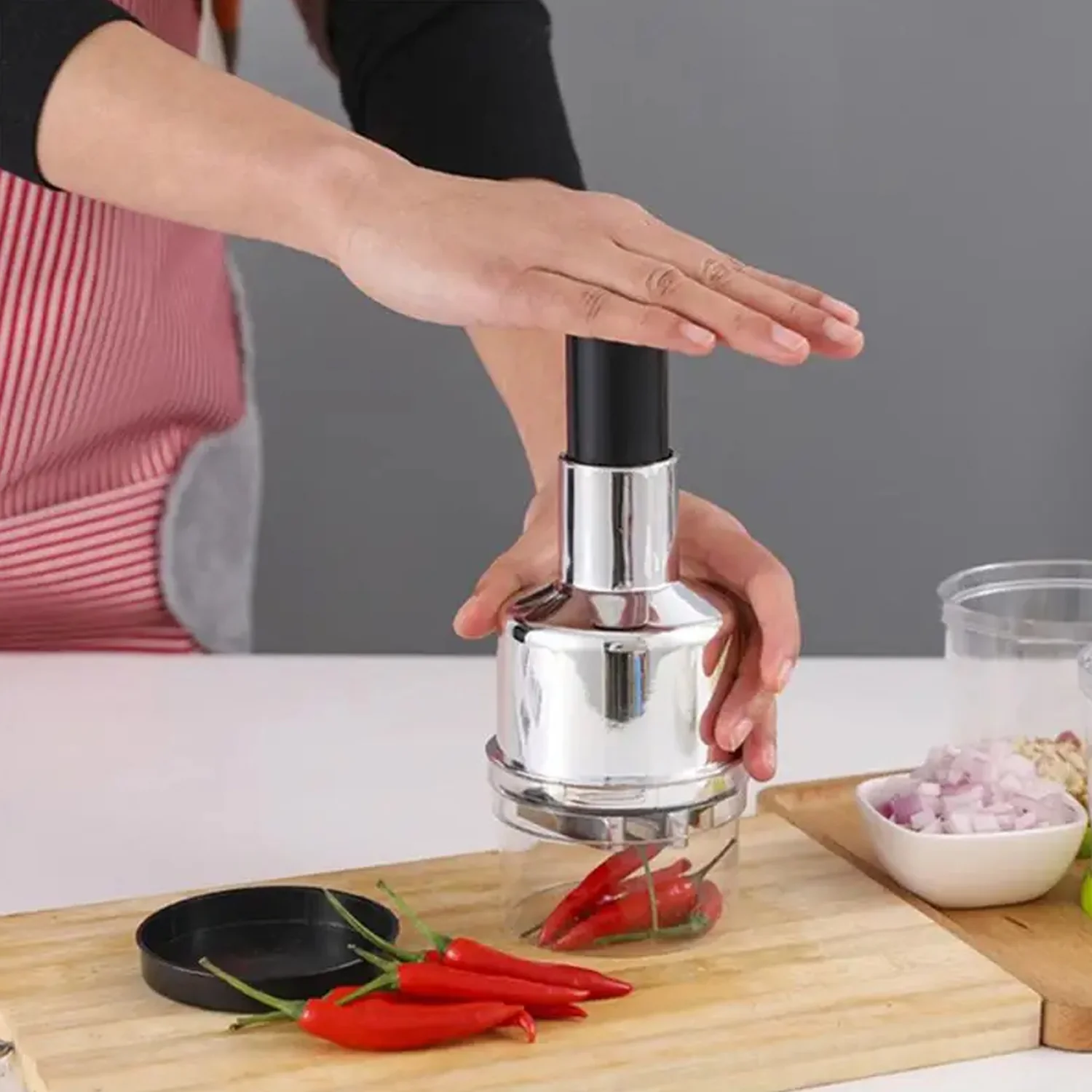 Stainless Steel Food Cutter & Chopper for Vegetables and Nuts - Image 6