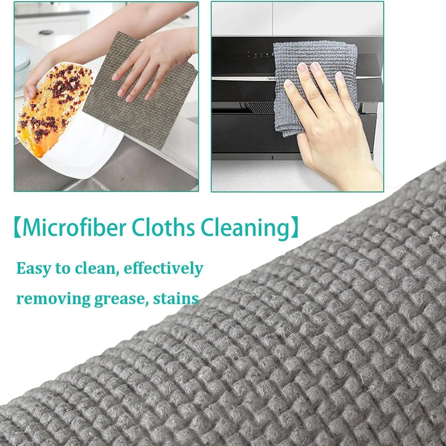 Durable Microfiber Kitchen Scrub Cloth (20×22cm, 1 Pc) - Image 6