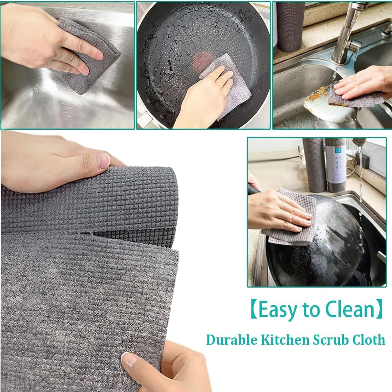 Durable Microfiber Kitchen Scrub Cloth (20×22cm, 1 Pc) - Image 7