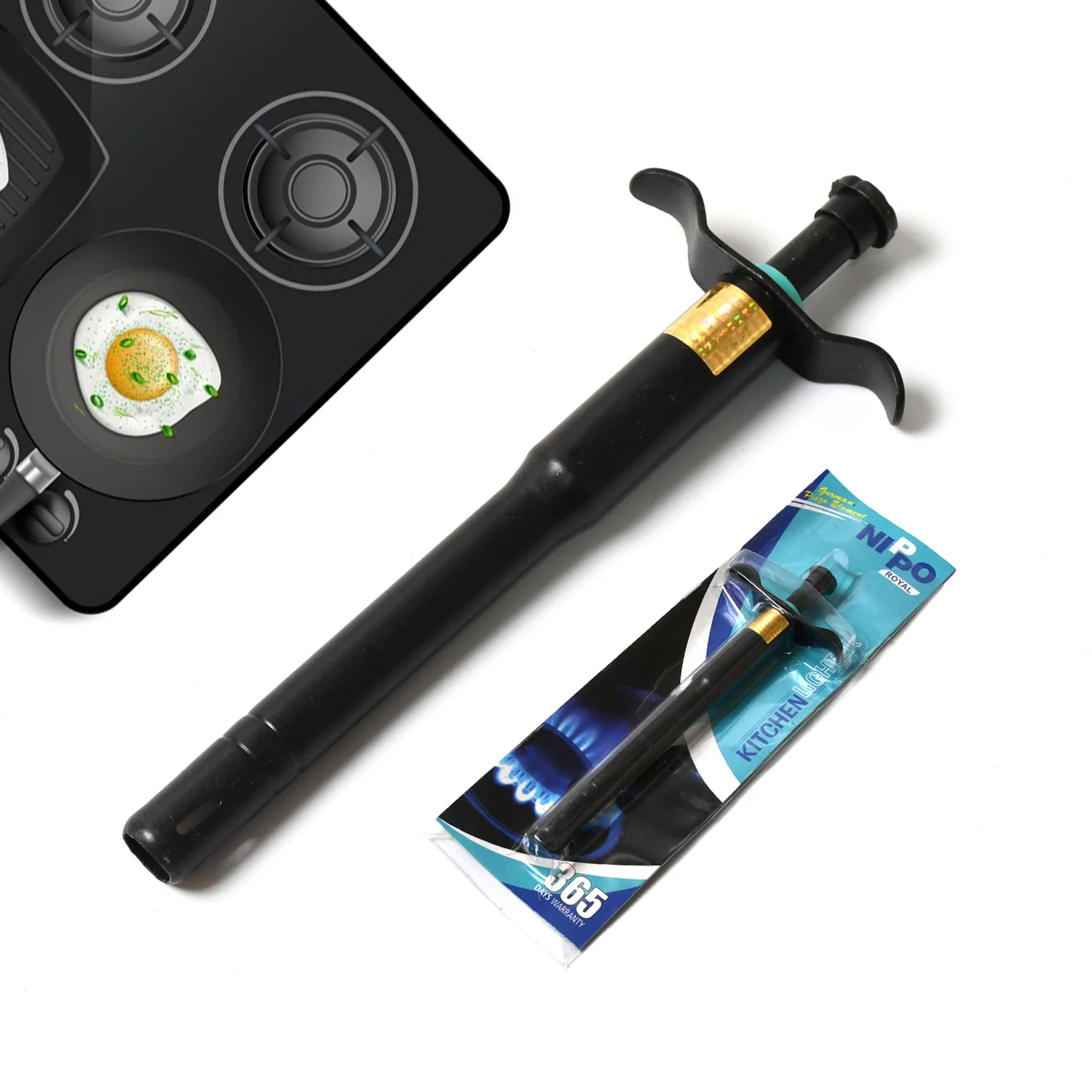 Stainless Steel Black Gas Lighter for Gas Stove, Long Lasting (1 Pc) - Image 3