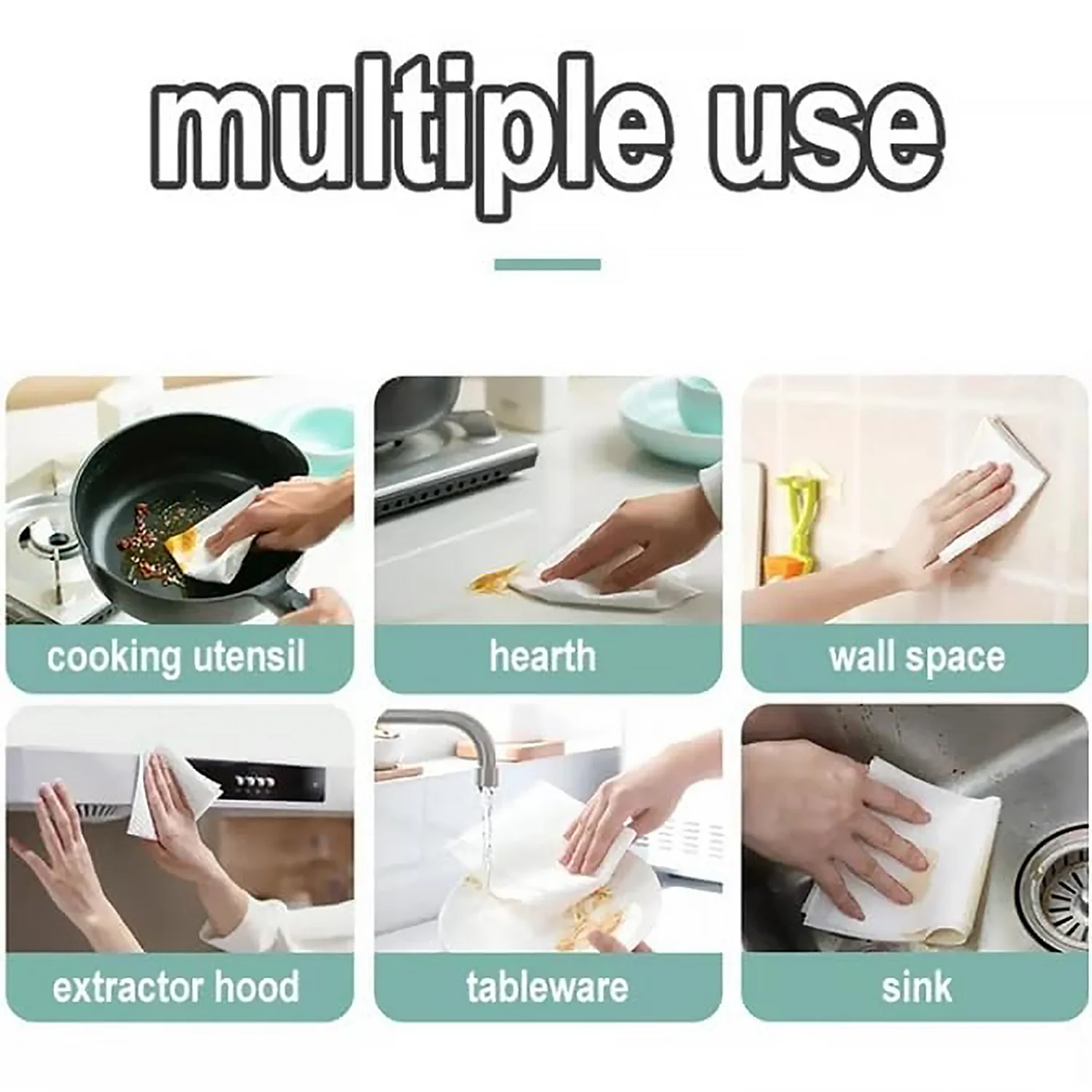 Strong Decontamination Kitchen Cleaning Wet Wipes for Grease & Glass (80 Pcs) - Image 3