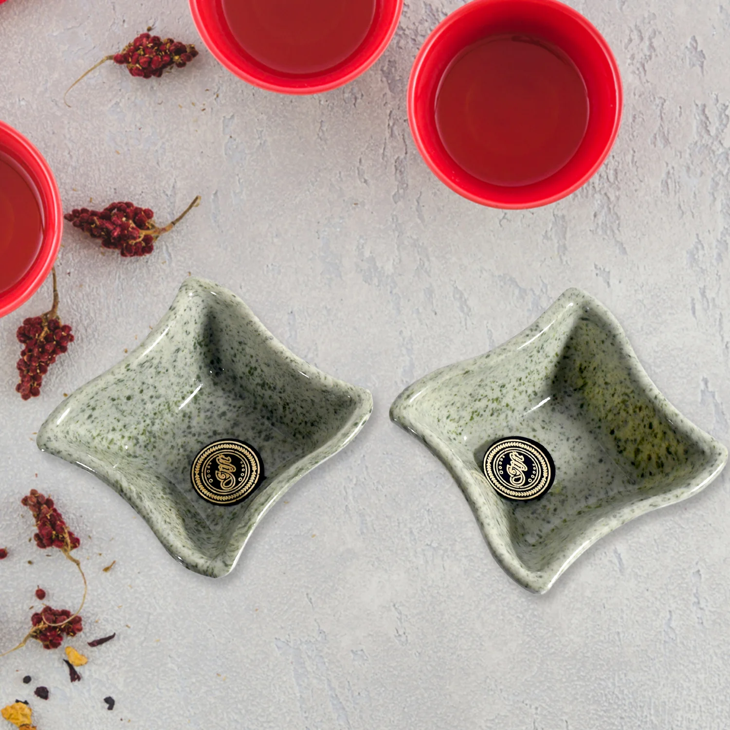 Ceramic Tea / cups / Mug Set Including Snacks (4 Pcs set) - Image 3