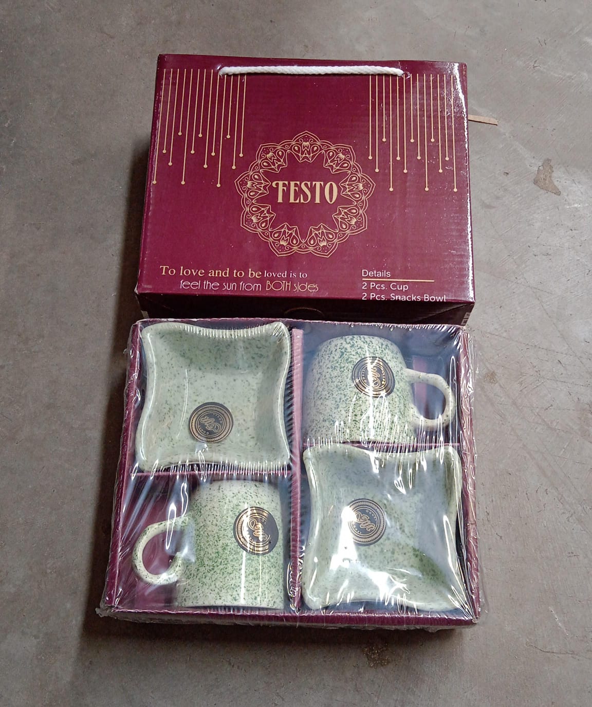 Ceramic Tea / cups / Mug Set Including Snacks (4 Pcs set) - Image 6