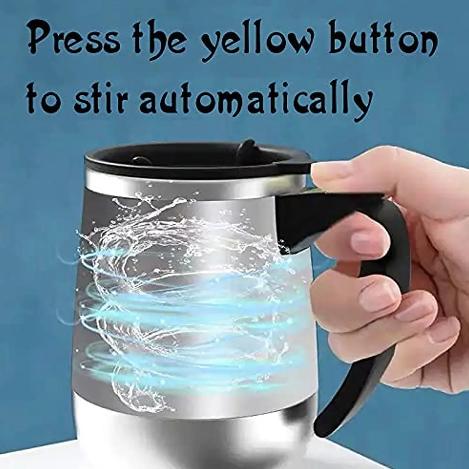 Self Stirring Mug With Lid used in  official places for serving drinks (1 Pc / 400 ML) - Image 6