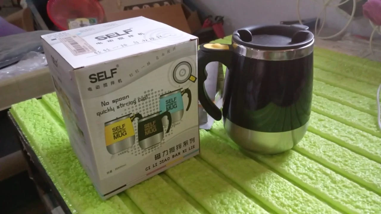 Self Stirring Mug With Lid used in  official places for serving drinks (1 Pc / 400 ML) - Image 9