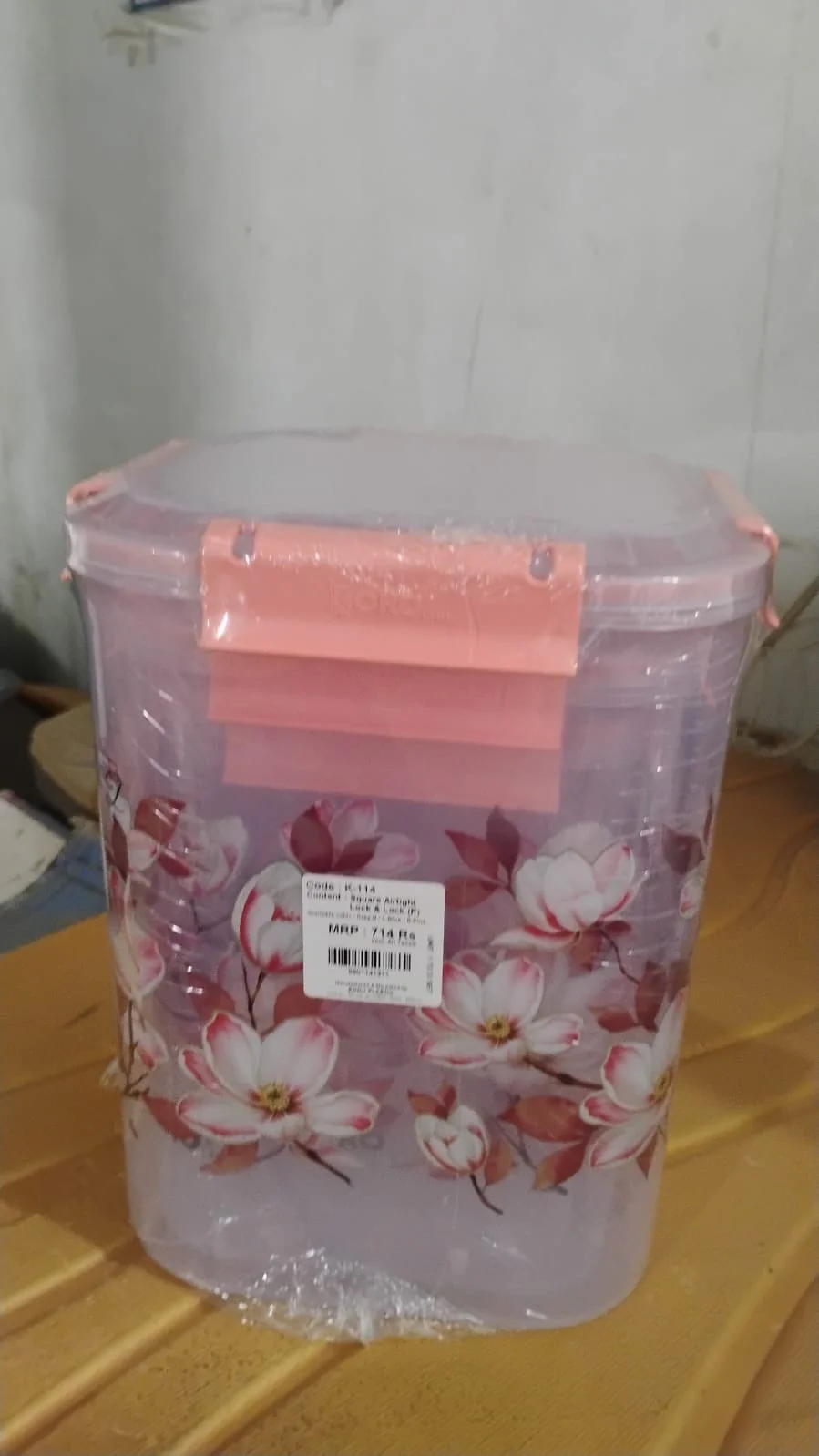 Square 3 Pcs Floral Printed Airtight Storage Container Set (3 Pcs Set) - Image 8