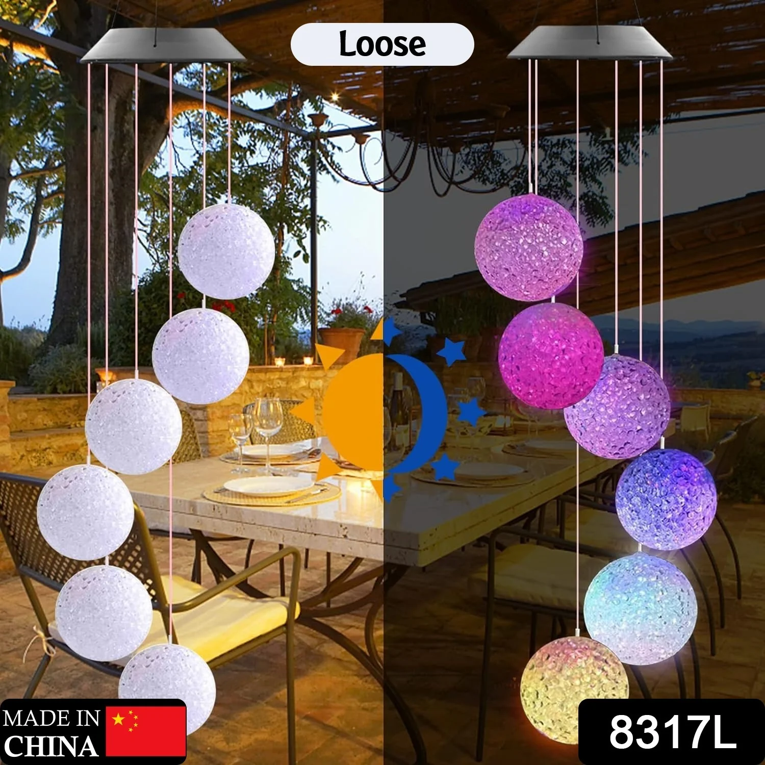Solar Crystal Ball Color Changing Solar Powered LED  for Patio Garden Night Decor - Image 3