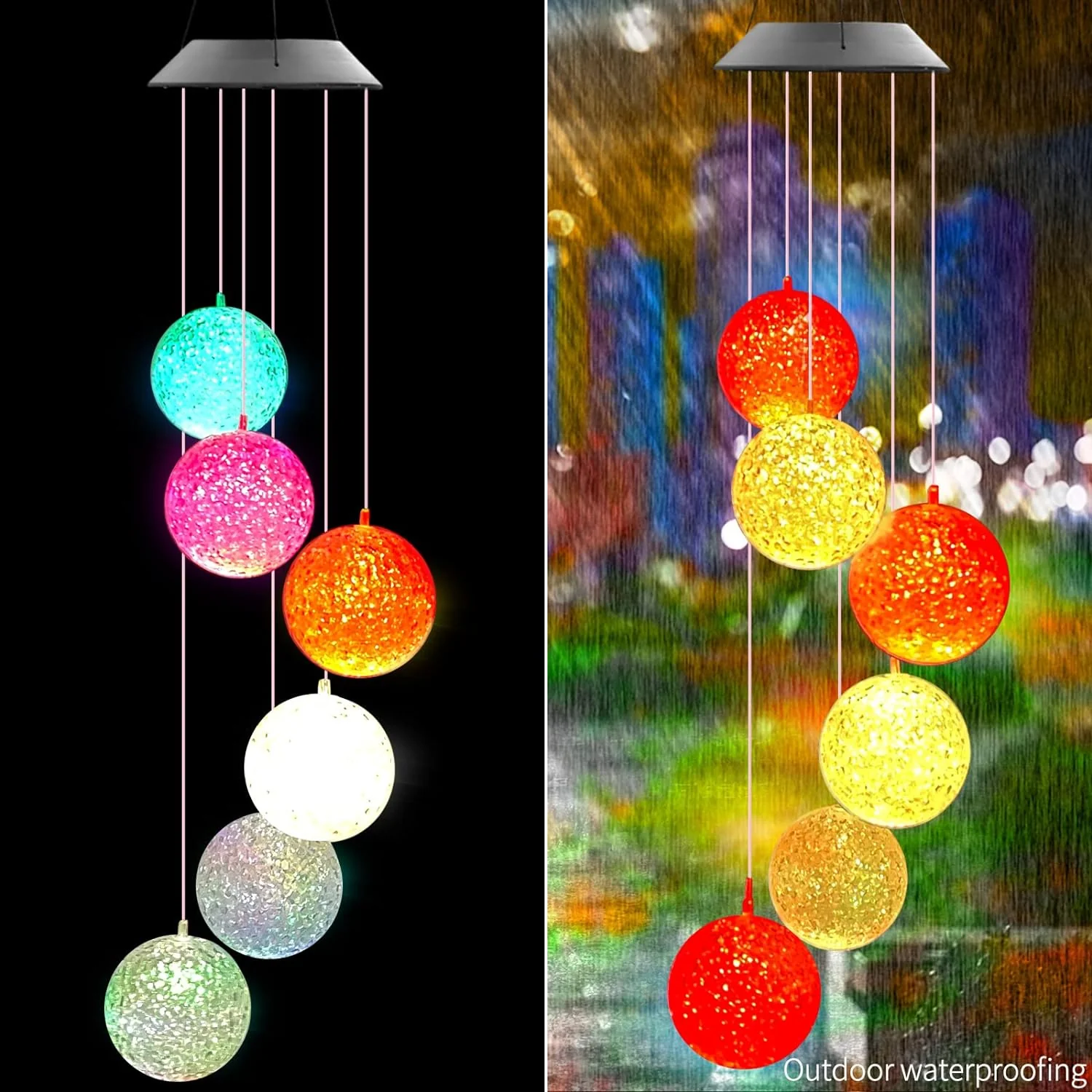 Solar Crystal Ball Color Changing Solar Powered LED  for Patio Garden Night Decor - Image 7