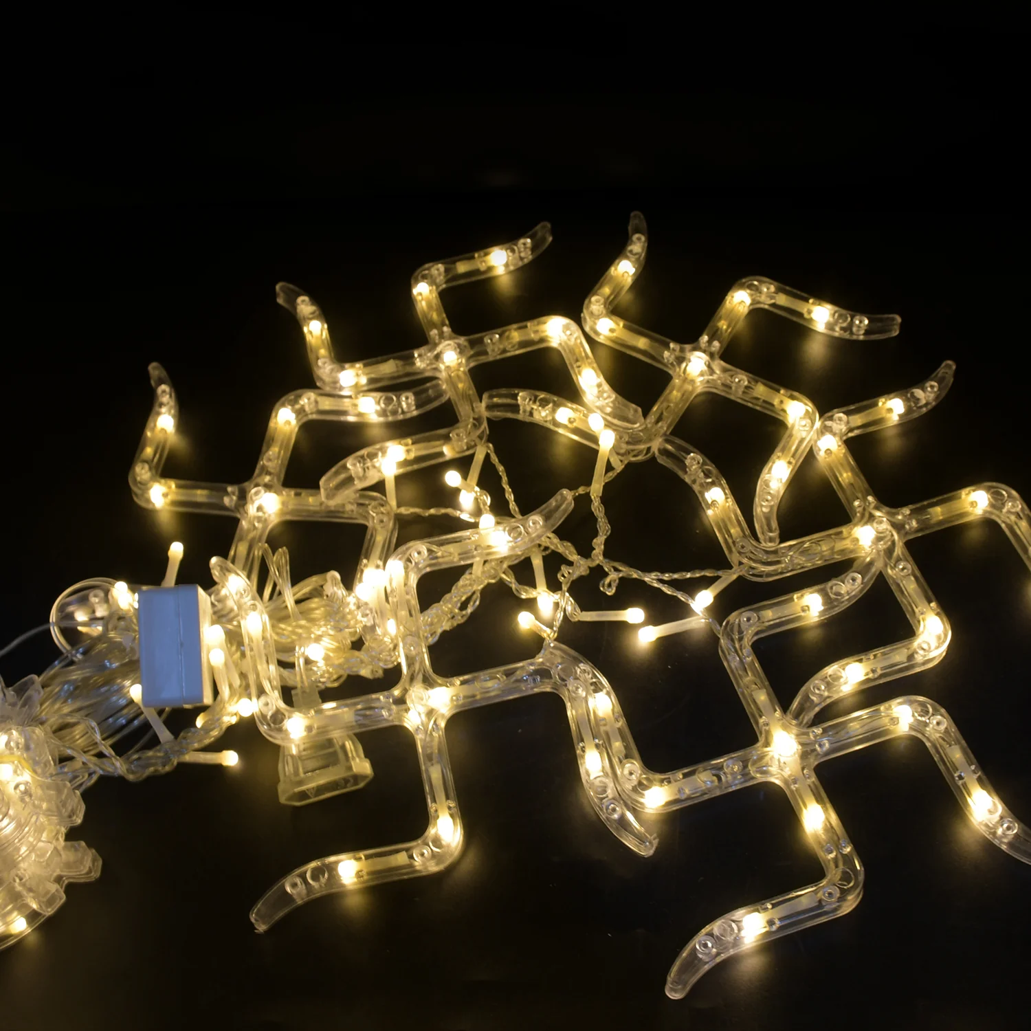 Swastik Om Curtain Decorative LED String Lights with 12 Props for Diwali & Home - Image 7