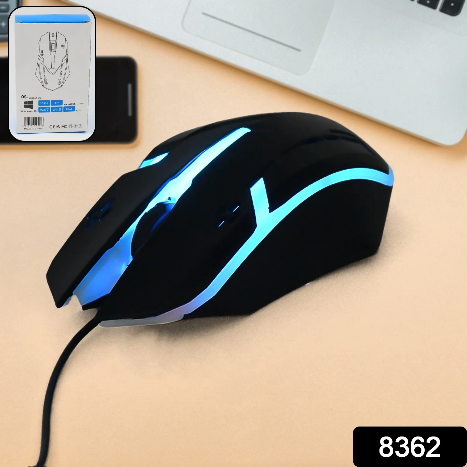 Computer / Laptop USB Wired Optical Mouse (1 Pc) - Image 2