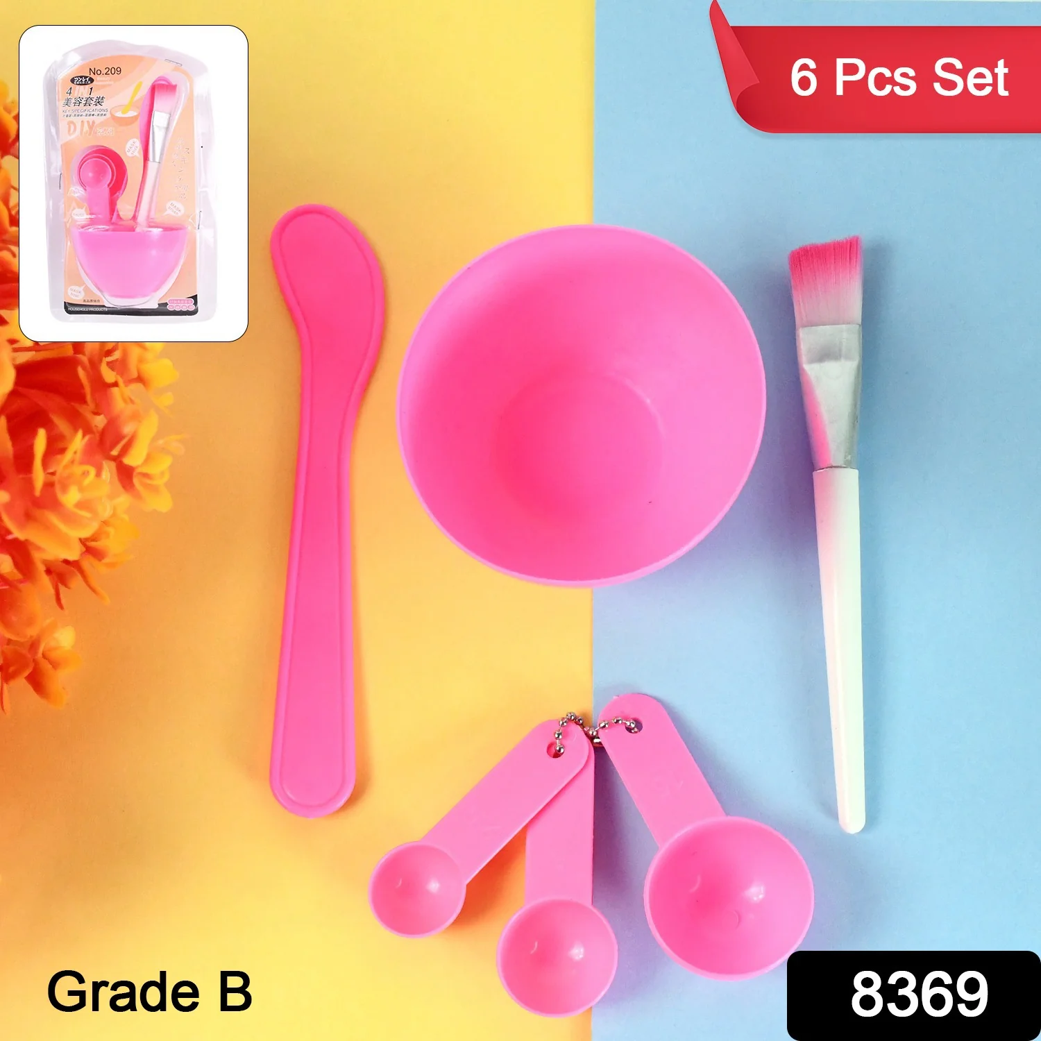 4 In 1 Facial DIY Skin Care Mask Mixing Bowl Stick Brush Gauge Spoon (6 Pcs Set) - Image 2