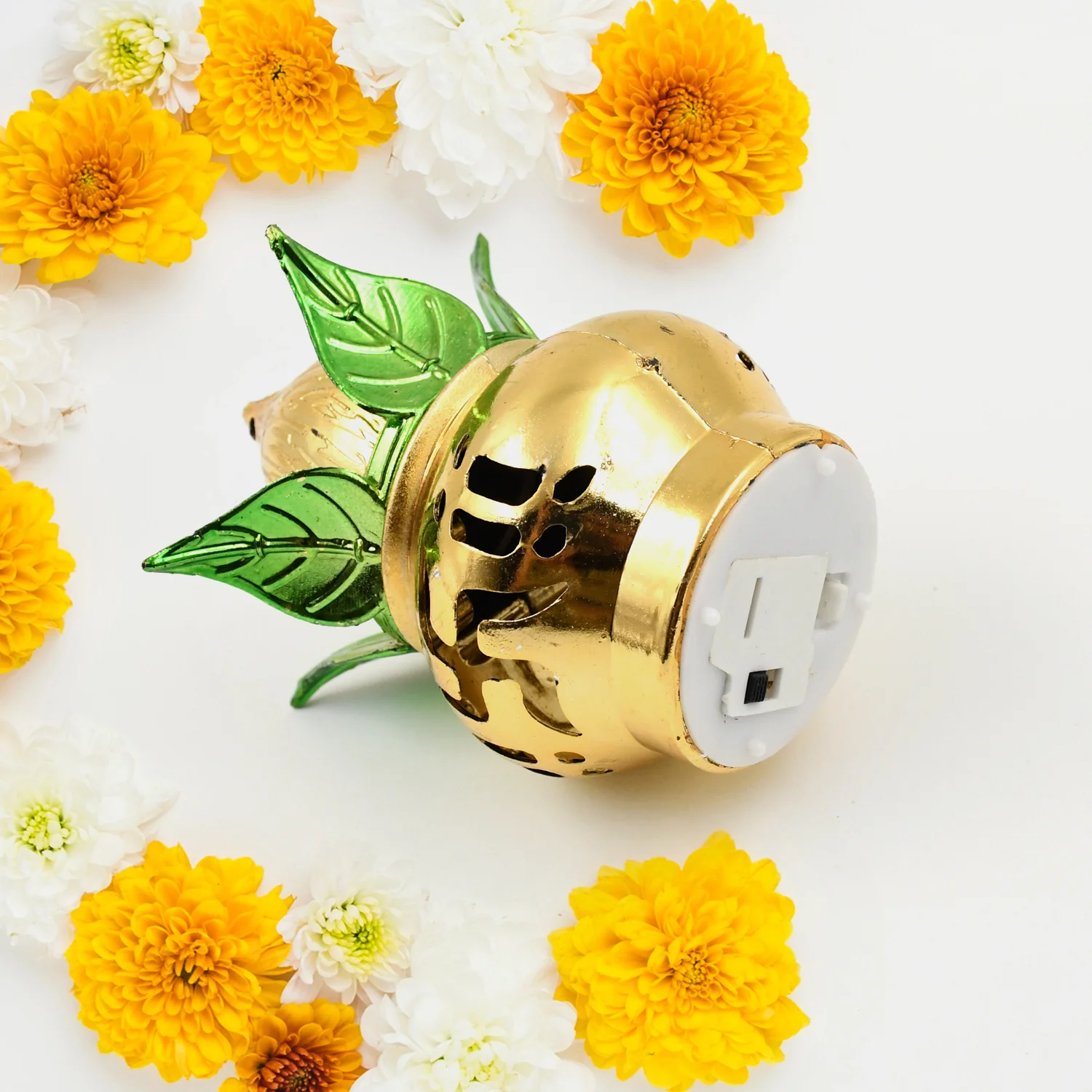 Gold Plated Eco-Friendly LED Kalash for Pooja Mandir, Ganesh (1 Pc / Multicolor LED) - Image 3