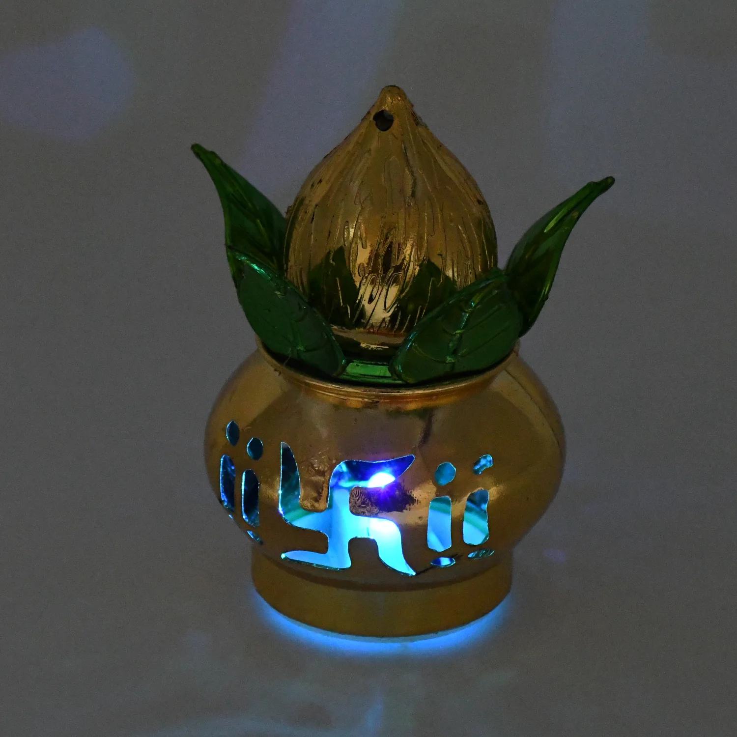 Gold Plated Eco-Friendly LED Kalash for Pooja Mandir, Ganesh (1 Pc / Multicolor LED) - Image 4
