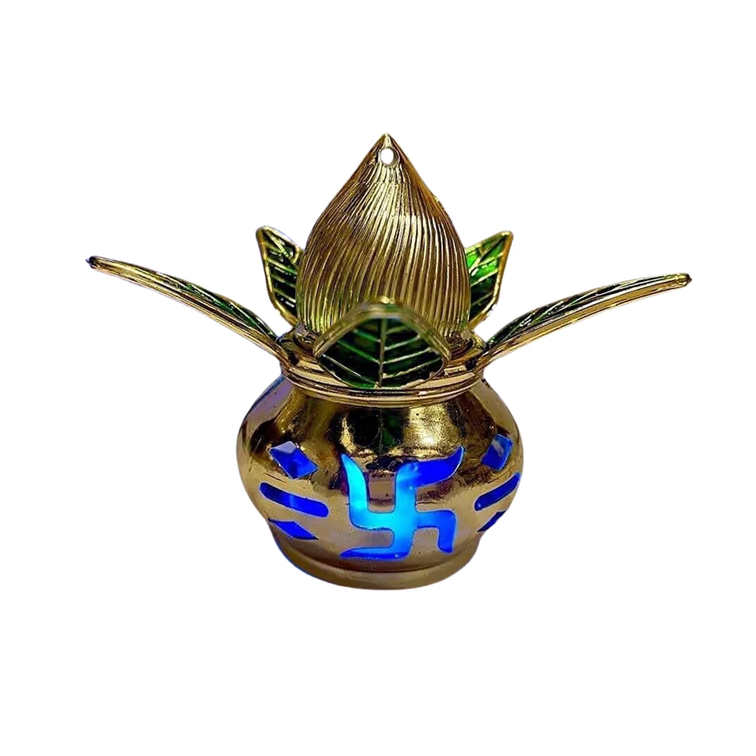 Gold Plated Eco-Friendly LED Kalash for Pooja Mandir, Ganesh (1 Pc / Multicolor LED) - Image 5