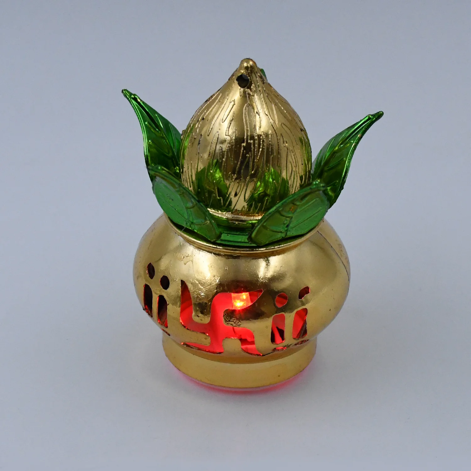 Gold Plated Eco-Friendly LED Kalash for Pooja Mandir, Ganesh (1 Pc / Multicolor LED) - Image 6
