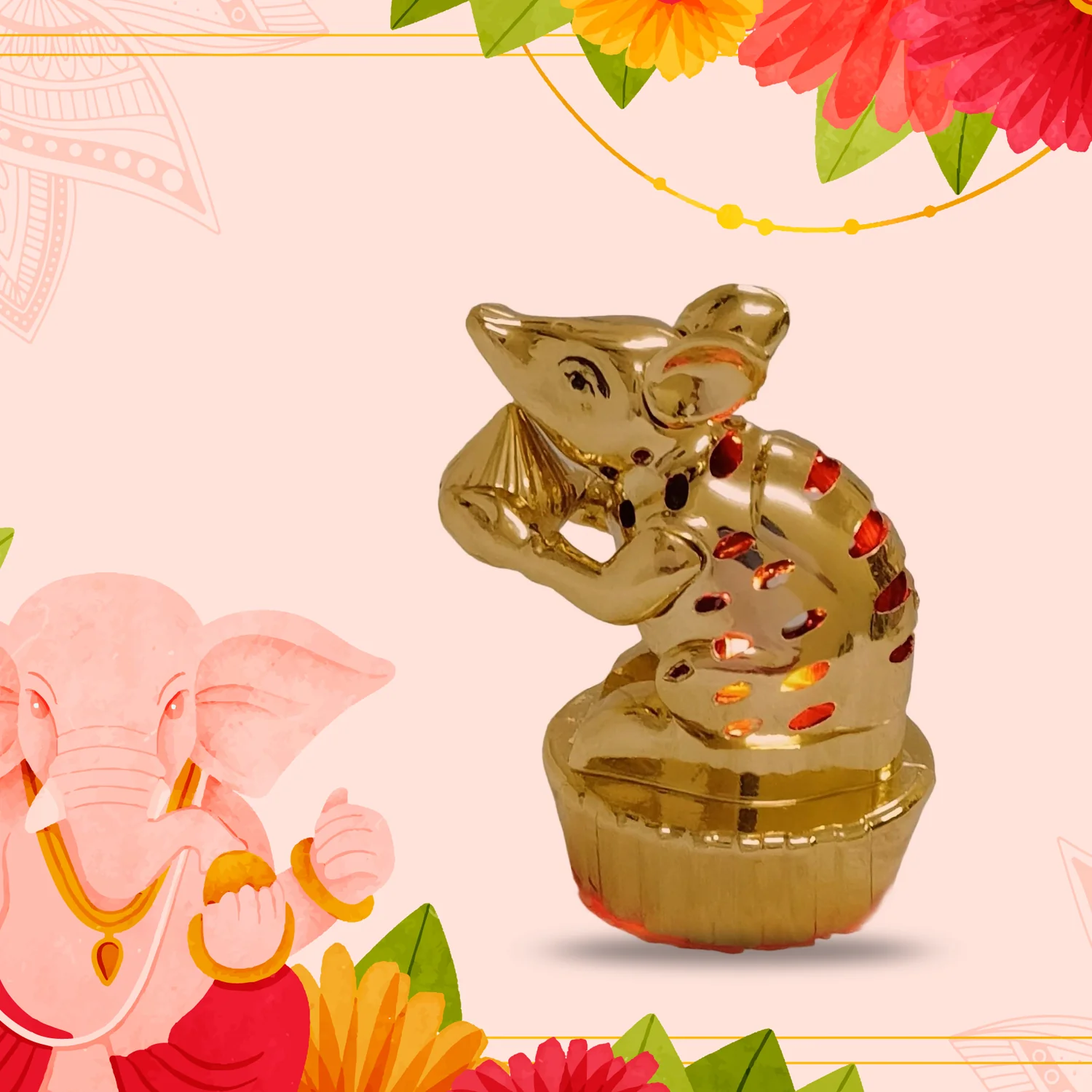 Multicolour LED Mushak / LED Mooshak for Ganpati Decorations, Ganesh Ganesha (1 Pc) - Image 4