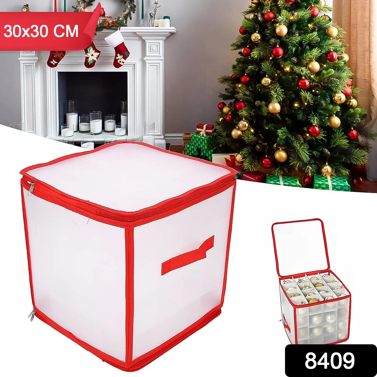 Transparent Zipper Sock Organizer Storage Box (30×30 CM) - Image 2