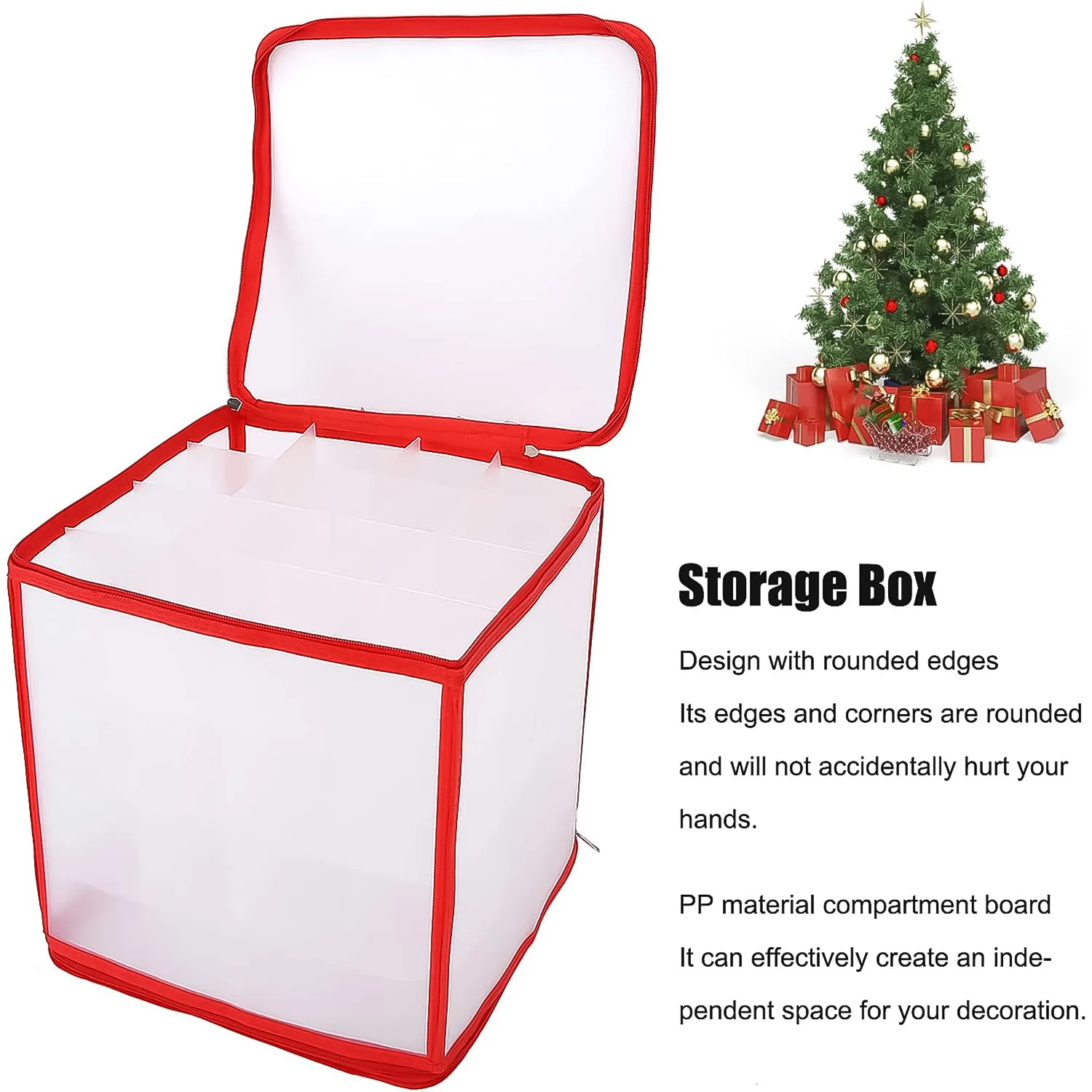 Transparent Zipper Sock Organizer Storage Box (30×30 CM) - Image 4