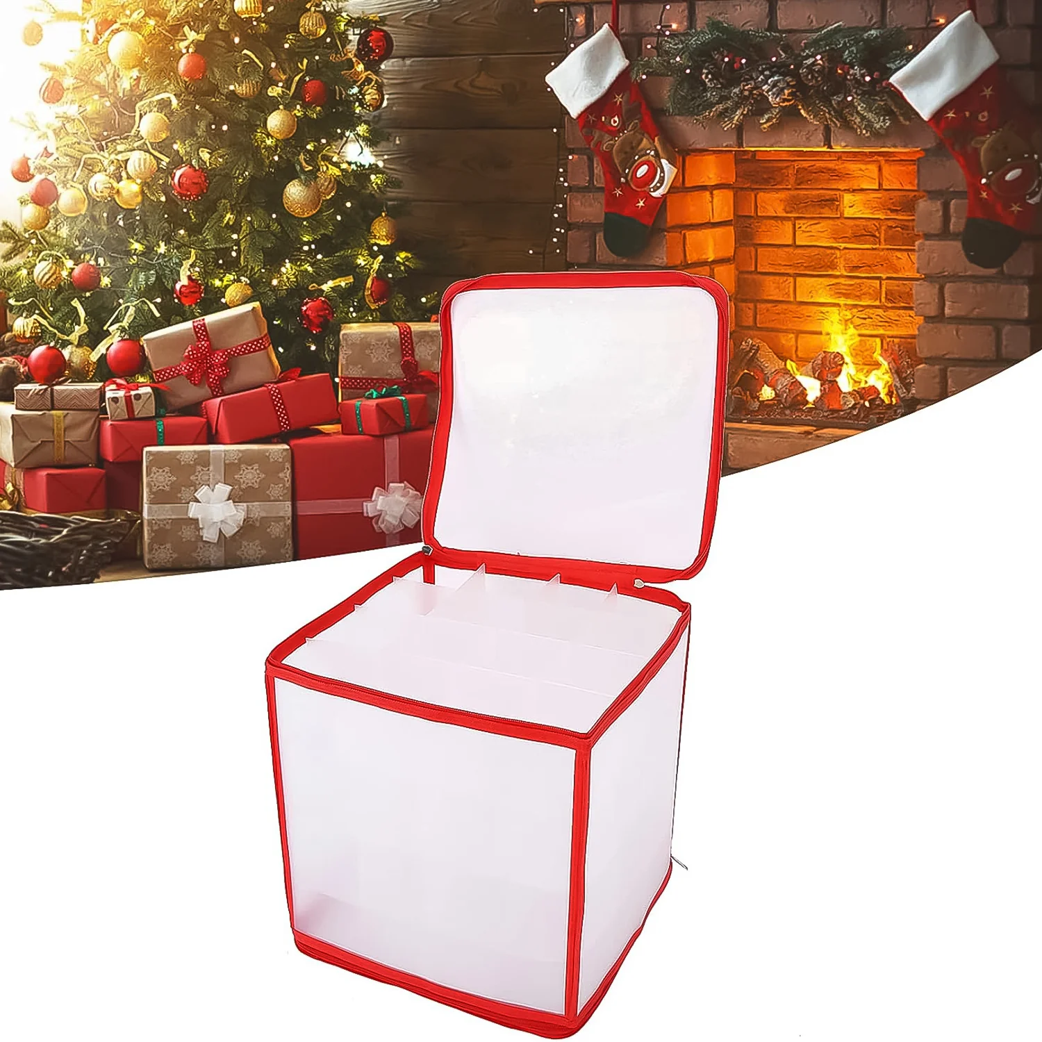 Transparent Zipper Sock Organizer Storage Box (30×30 CM) - Image 6