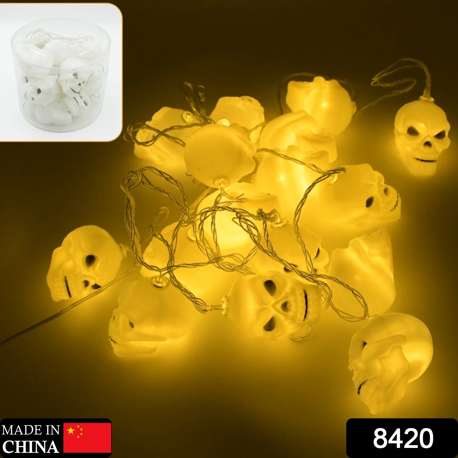 Halloween LED Skull String Lights – Indoor & Outdoor Decor - Image 2