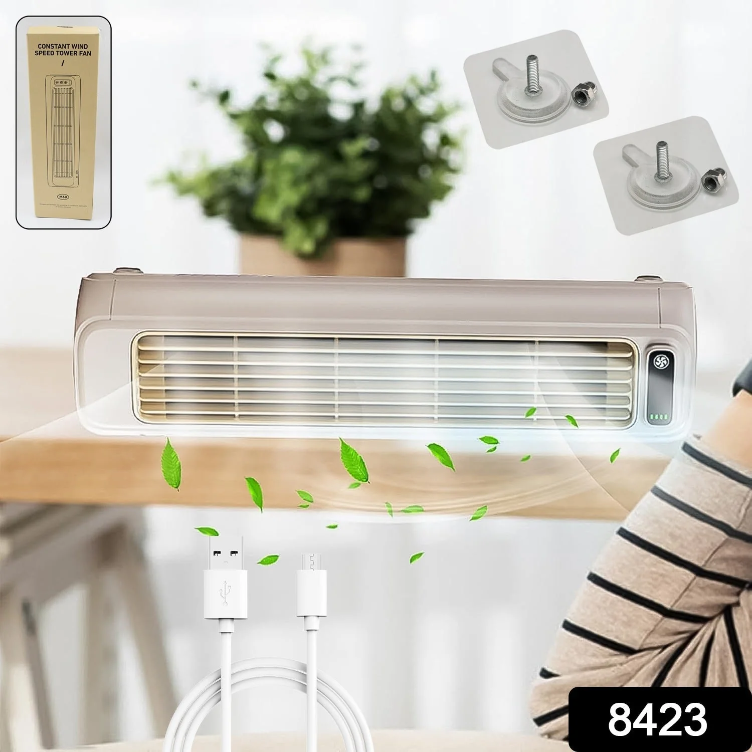 Portable Air Conditioning Cooling Fan (1 Pc / With 2 Pc Adhesive Hook) - Image 2