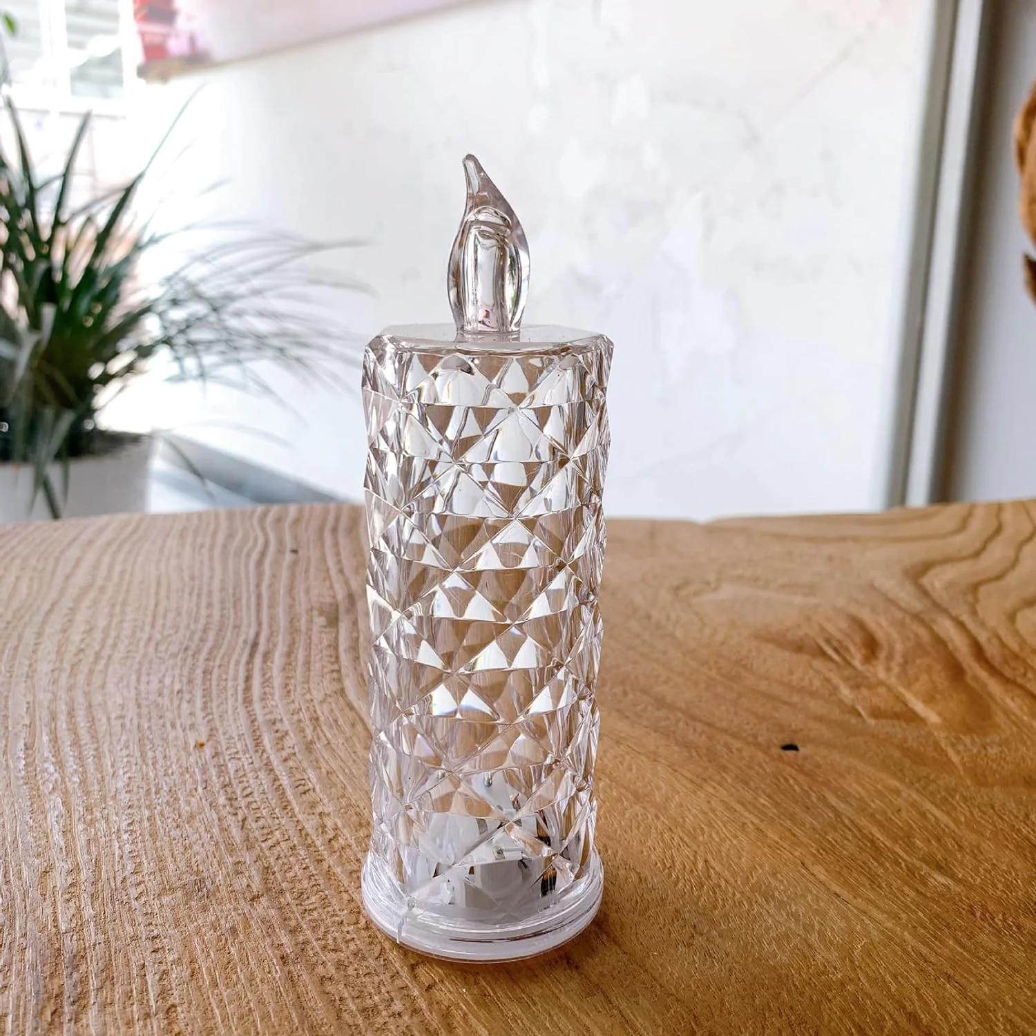 Rose Candles LED Flameless and Smokeless Decorative Acrylic Transparent Candles Led Tea Light Candle Perfect for Gifting, Home, Diwali, Christmas, Crystal Candle Lights, Diwali (1 Pc)  (MOQ :- 12 pc ) - Image 3