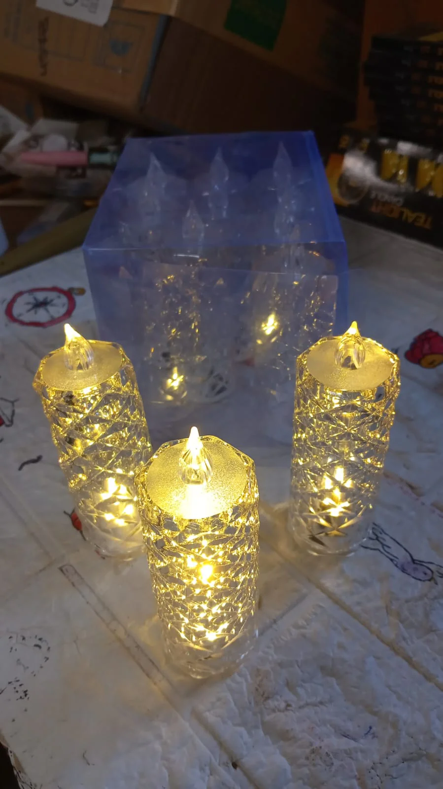 Rose Candles LED Flameless and Smokeless Decorative Acrylic Transparent Candles Led Tea Light Candle Perfect for Gifting, Home, Diwali, Christmas, Crystal Candle Lights, Diwali (1 Pc)  (MOQ :- 12 pc ) - Image 5